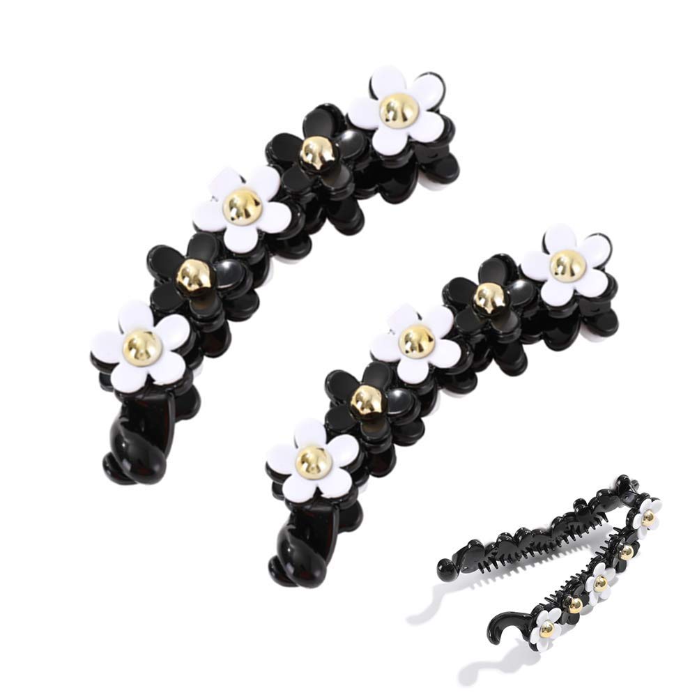 2 Pack MXXiiv Banana Hair Clips - French Fishtail Design Hair Styling Accessories for Women & Girls | Perfect for Ponytails, Braids & Everyday Hairstyles