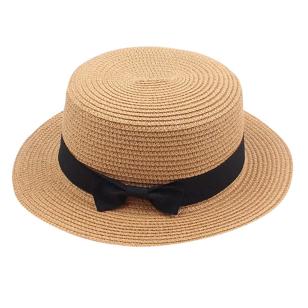 Women's Straw Visor Hat - Solid Color Summer Beach Sun Hat with Wide Brim for UV Protection | Perfect for Outdoor Activities, Travel, and Casual Wear