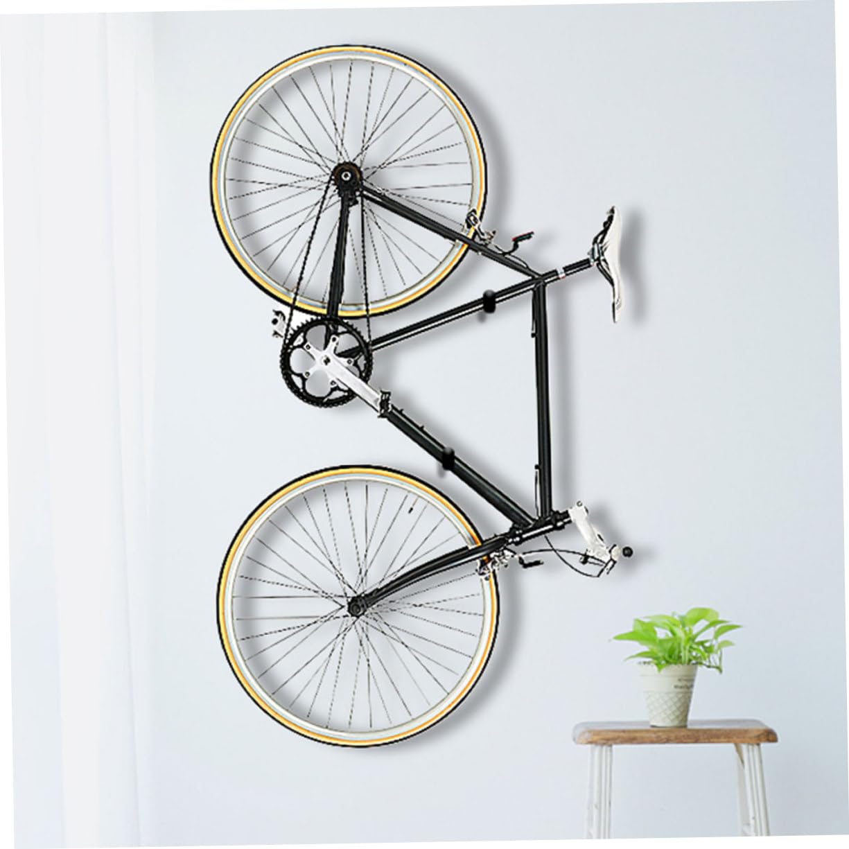 KOMBIUDA Universal Bike Wall Mount Hanger - Heavy Duty Bicycle Parking Rack for Indoor/Outdoor Use - Fits Most Road, Mountain & Kids Bikes - Space Saving Wall Storage Solution for Garage, Apartment & Cycling Enthusiasts