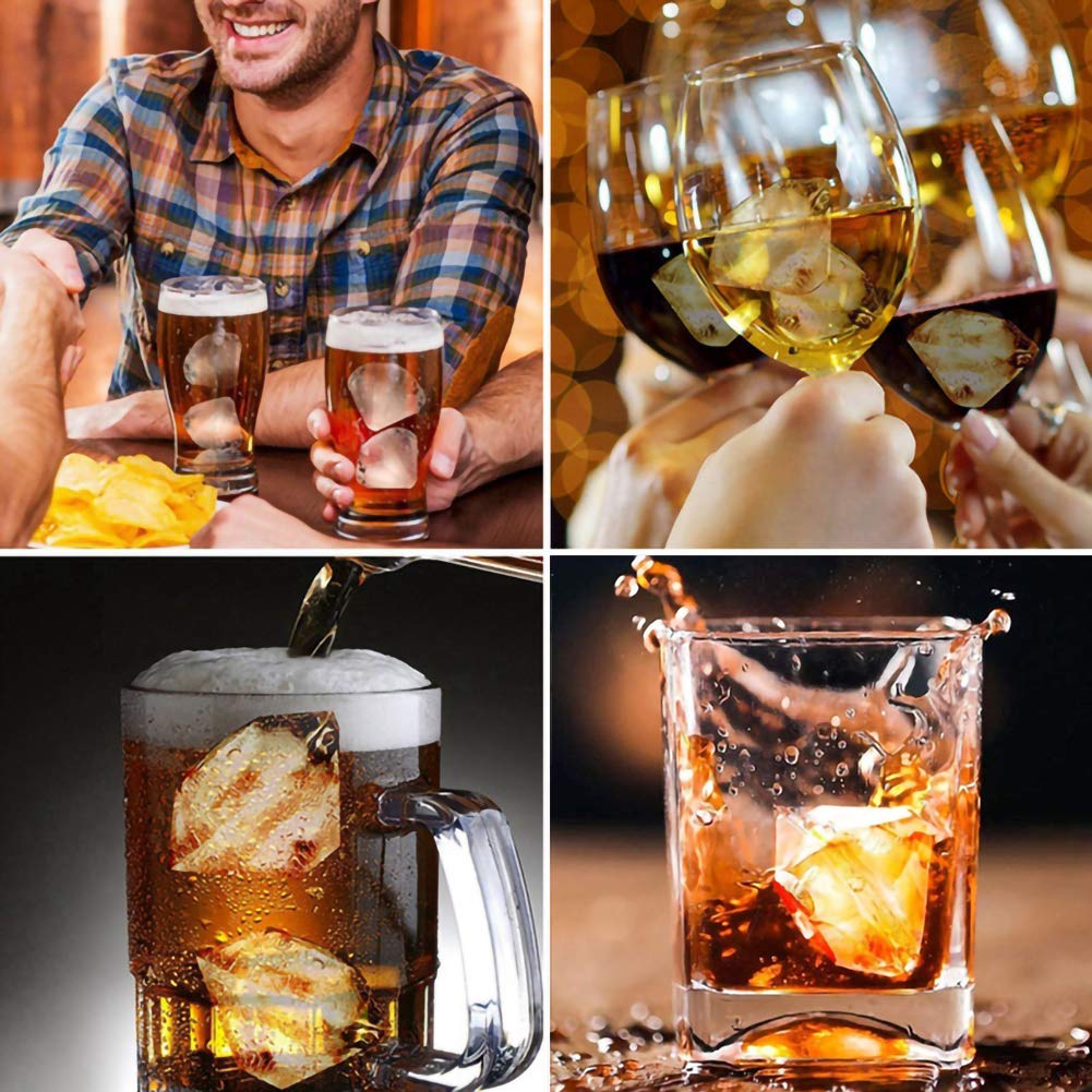 Premium Crystal Clear Ice Cube Maker - Large Diamond Ice Cube Mold for Whiskey, Cocktails & Drinks - Makes 2 Clear Ice Cubes - Perfect Gift for Friends & Family - Ideal for Home Bars, Parties & Special Occasions