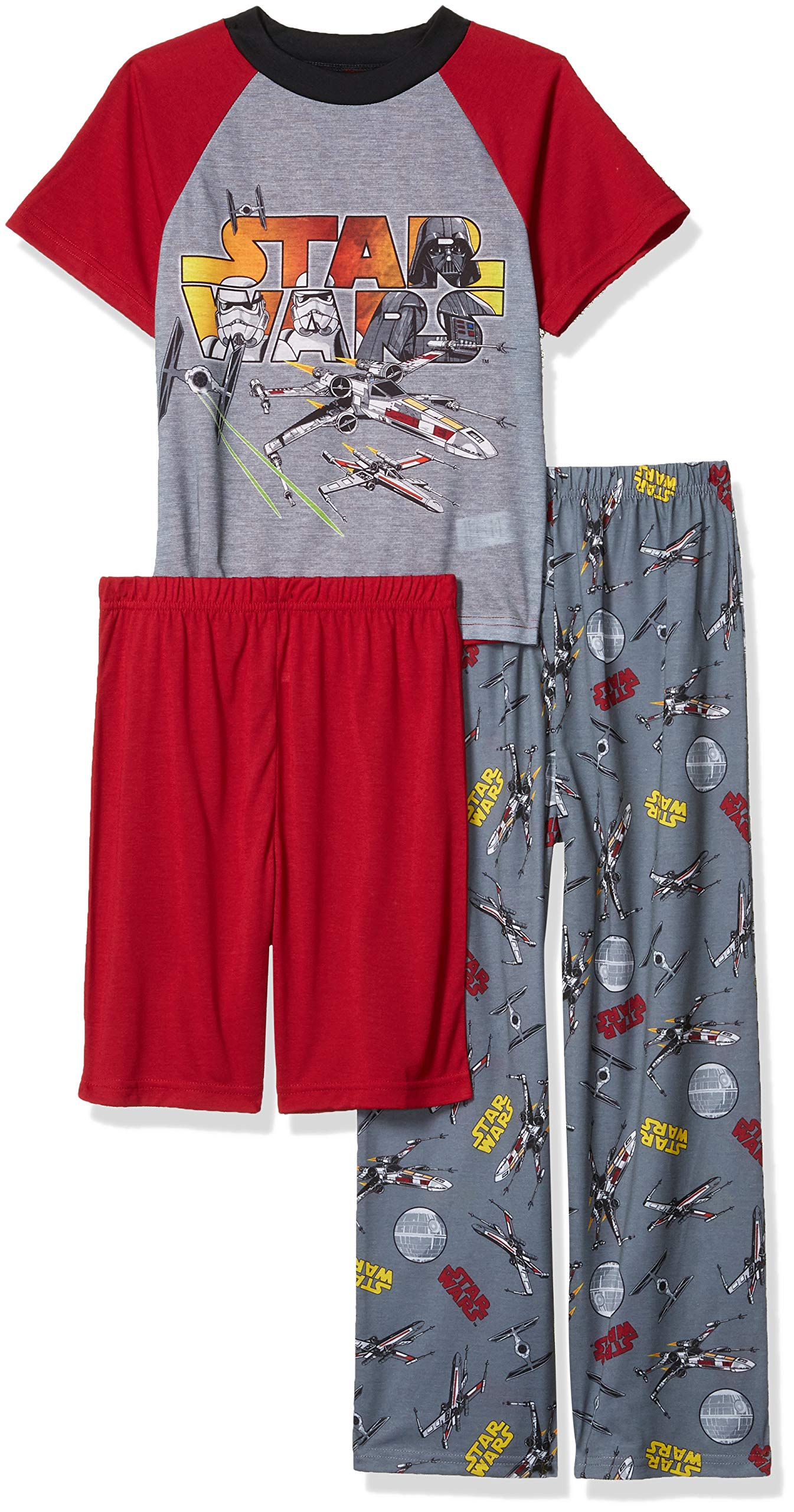 Star Wars Boys' 3-Piece Pajama Set - Lightweight Cotton Pajamas with Character Prints | Perfect for Sleepovers, Movie Nights & Star Wars Themed Parties
