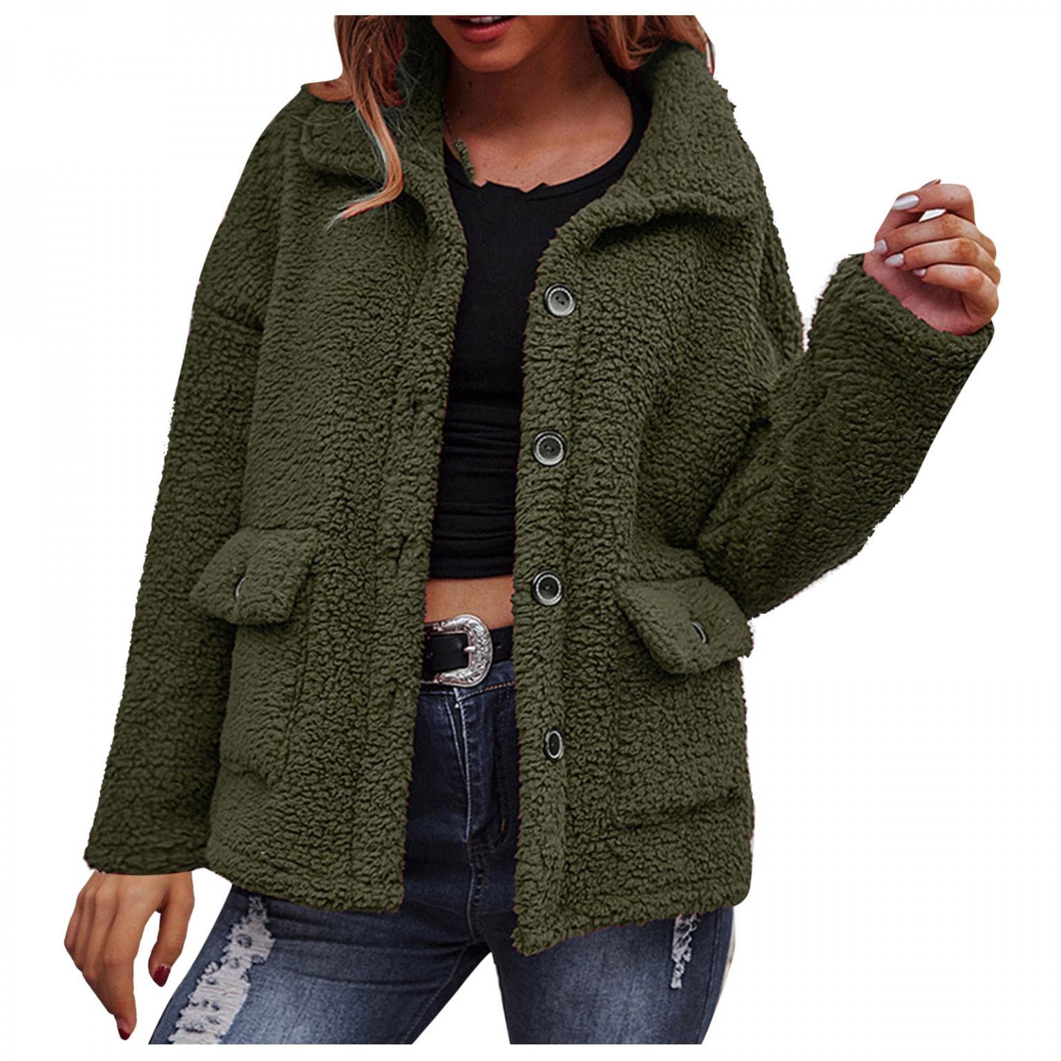 Women's Soft Fleece Jacket - Cozy Long Sleeve Open Front Cardigan with Pockets | Winter Outerwear for Casual Wear, Lounge & Outdoor Activities