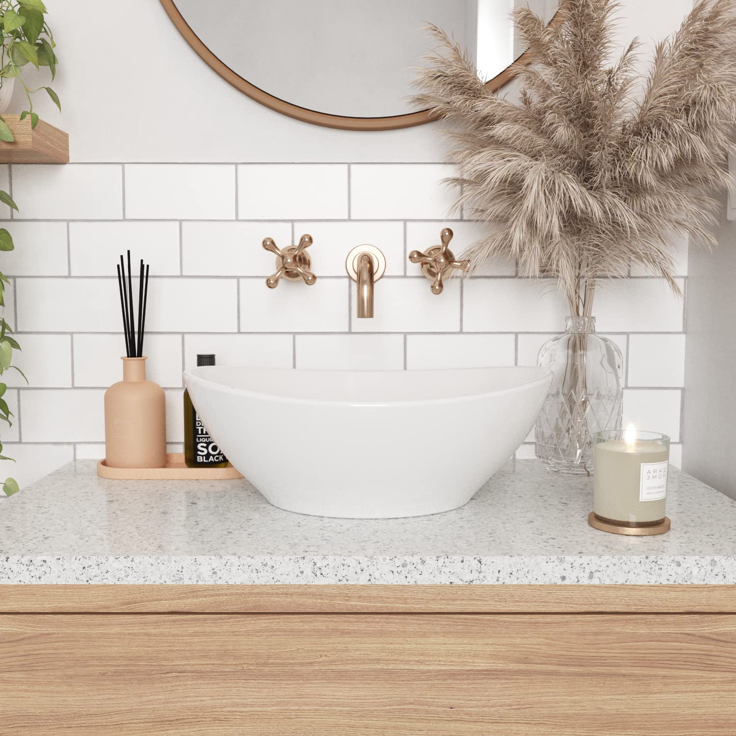 DeerValley DV-1V051 White Ceramic Oval Vessel Sink - Modern Egg-Shaped Above Counter Bathroom Vanity Basin, Porcelain Art Sink for Bathroom & Powder Room - Perfect for Modern Homes, Luxury Hotels, and Spa Retreats