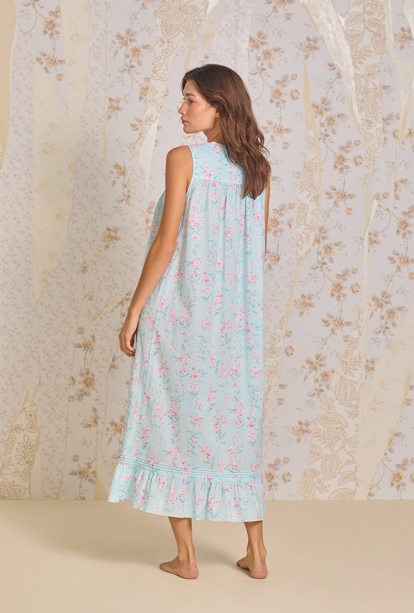 Eileen Cotton Lawn Nightgown - Floral Print Sleepwear for Women | Comfortable & Breathable Summer Pajamas | Perfect for Lounging, Sleeping & Relaxing at Home