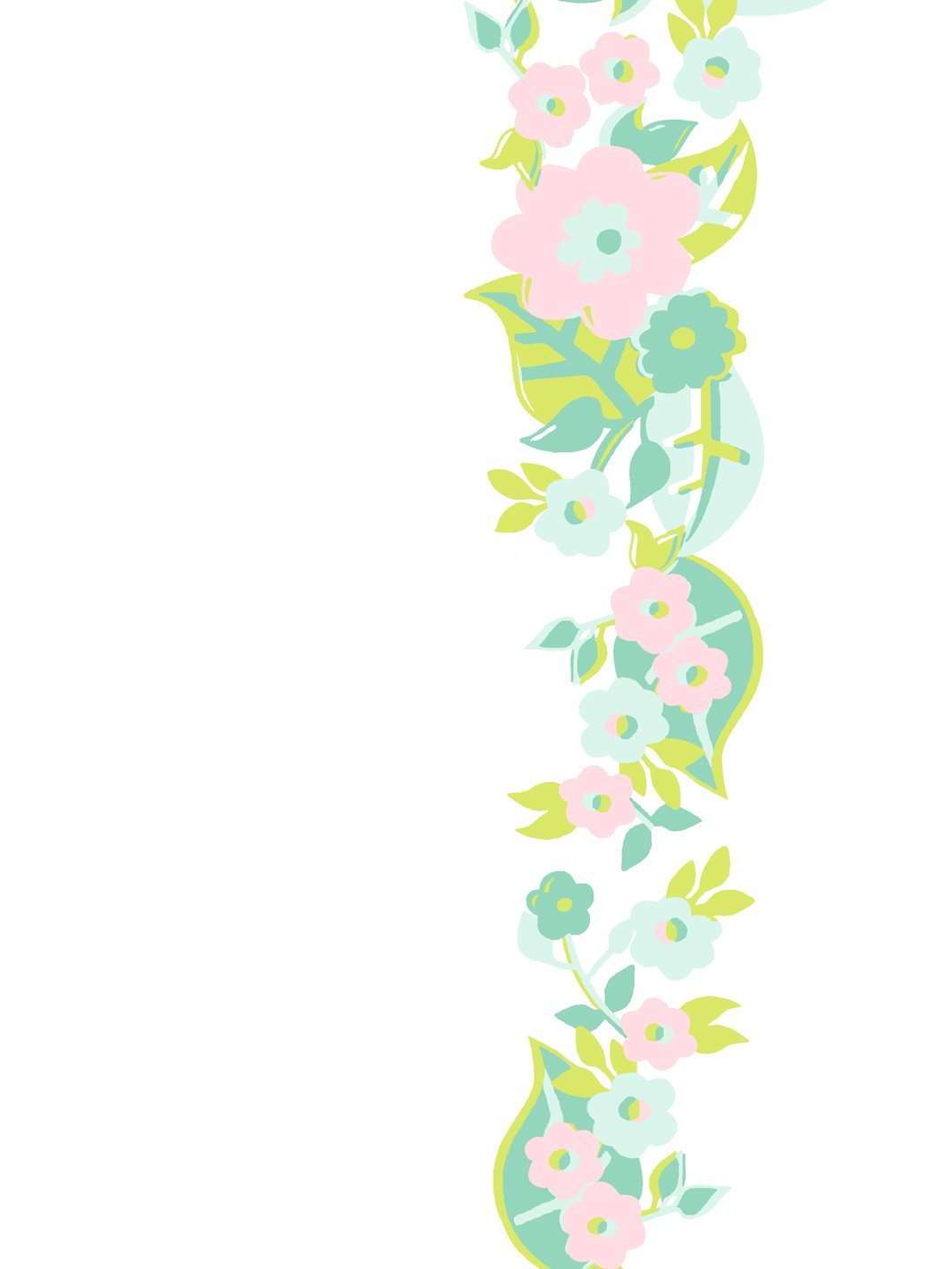 Barbie™ Floral Stripe Wallpaper - Green & Pink Peel and Stick Removable Wallpaper for Bedroom, Nursery, Living Room Decor