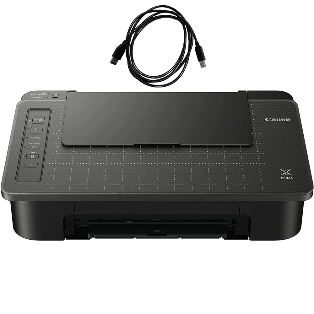Canon TS3Series Wireless Inkjet Printer with USB Cable - High-Quality Black Home & Office Printer for Documents, Photos & Crafts | Fast Printing, Easy Setup, Compact Design