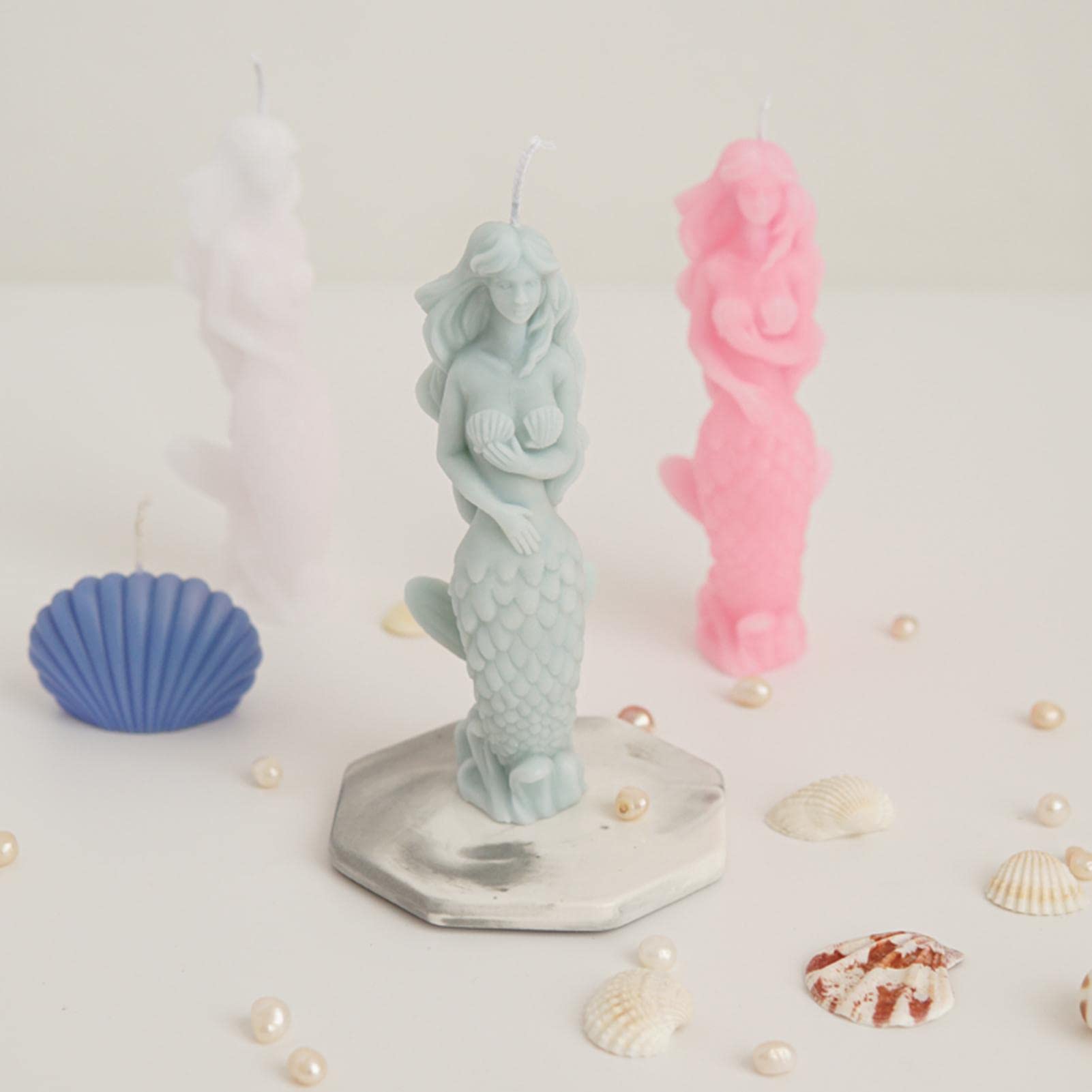 3D Mermaid Silicone Candle & Soap Molds for DIY Crafts - Reusable Handmade Candle Making Kit - Perfect for Halloween Party Decorations, Home Decor & Gift Making