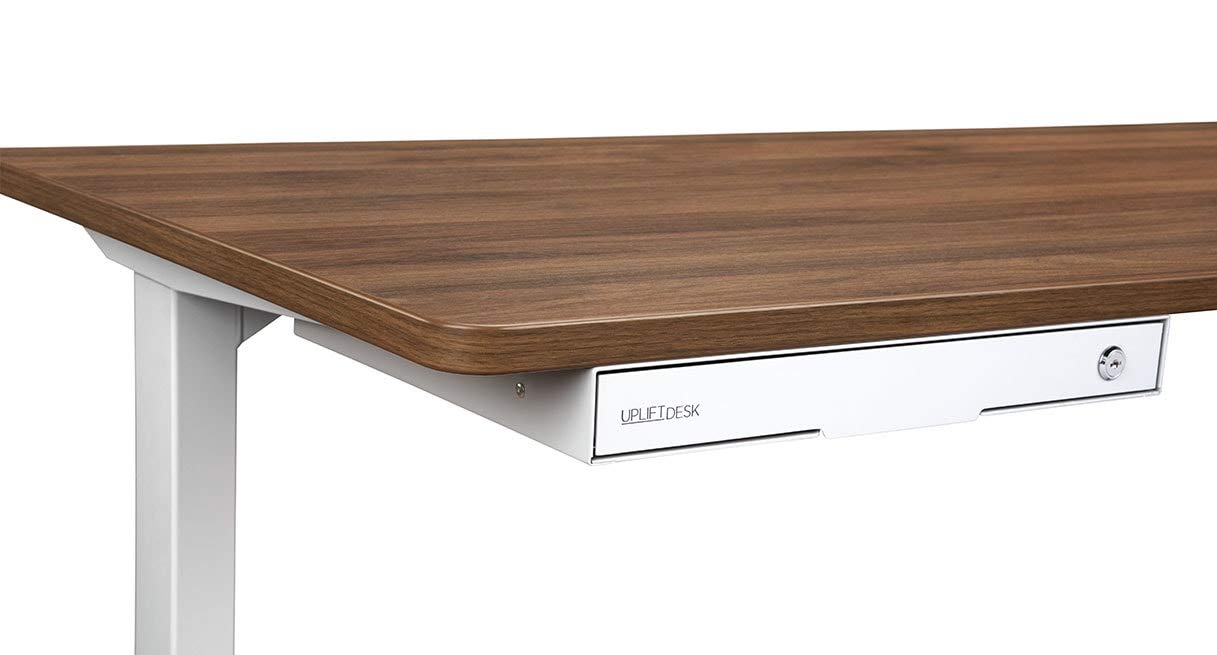 Slim Under Desk Storage Drawer Organizer - White by UPLIFT Desk - Perfect for Office, Home & Workspace Organization
