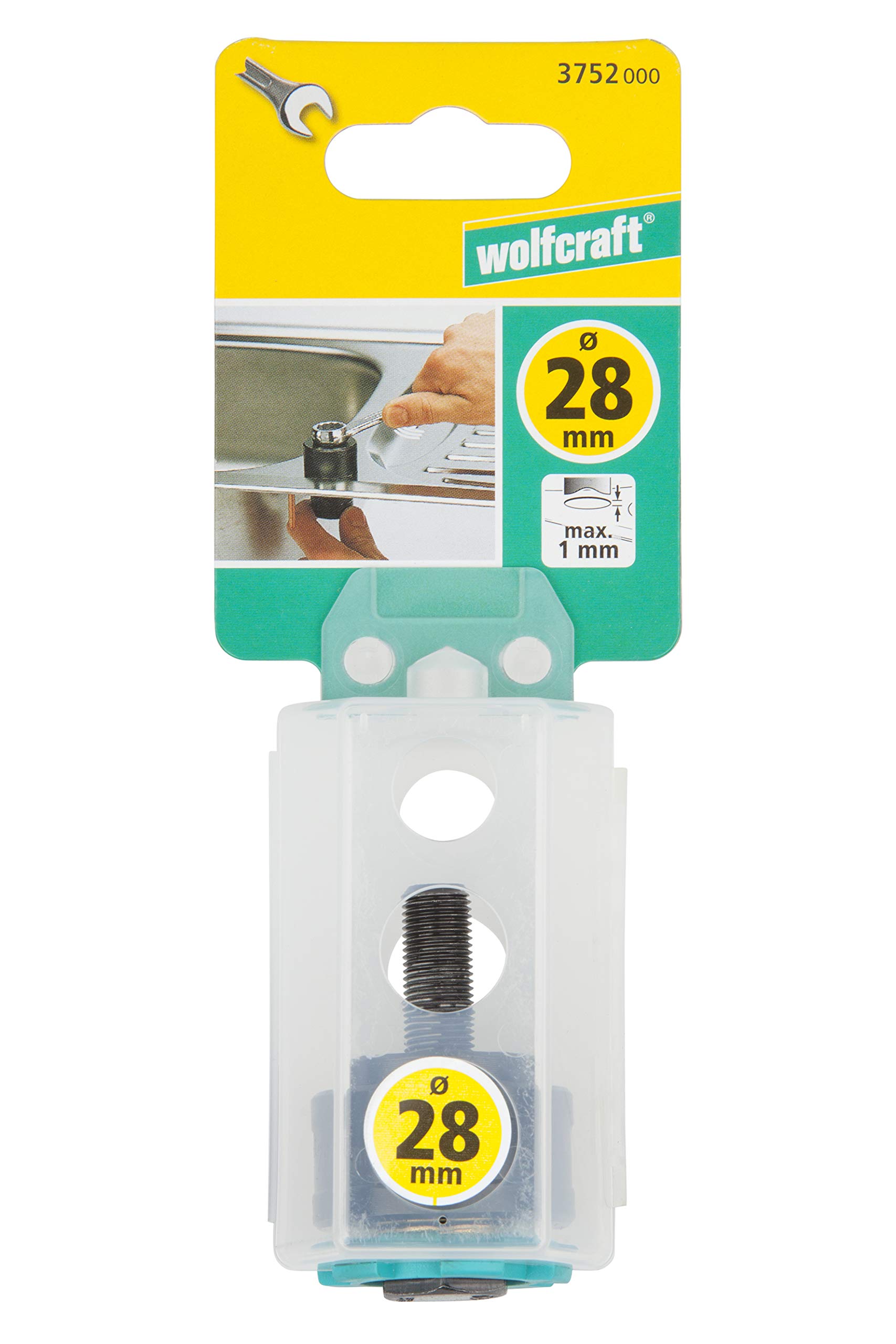 Wolfcraft 3752000 1-1/8 Inch Hole Cutter for Water Taps - Professional Plumbing Tool for Faucet Installation & Bathroom Renovation