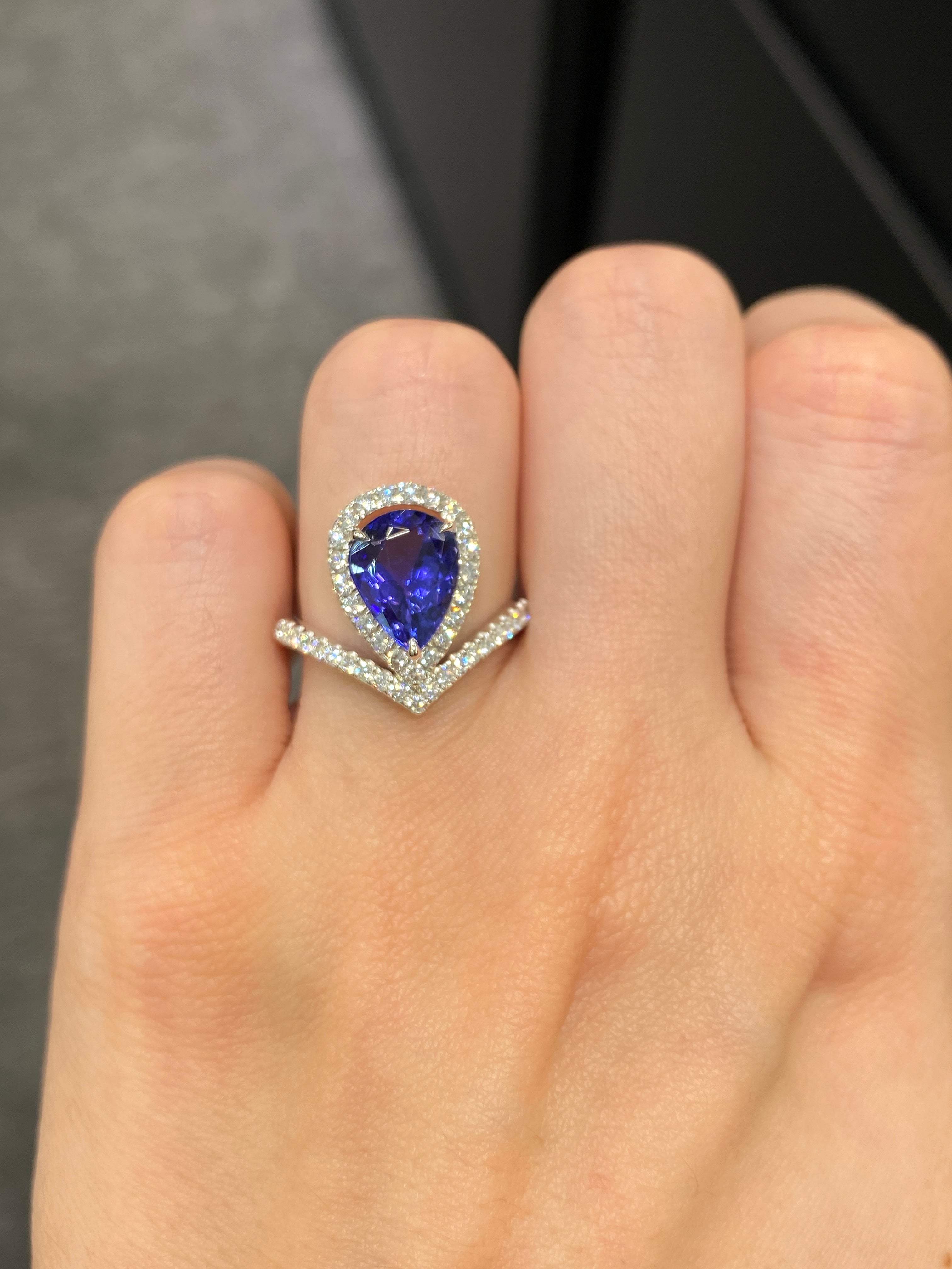 2.32ct Natural Tanzanite Ring - Genuine Blue Violet Gemstone Jewelry for Women, Perfect for Engagement, Wedding & Special Occasions
