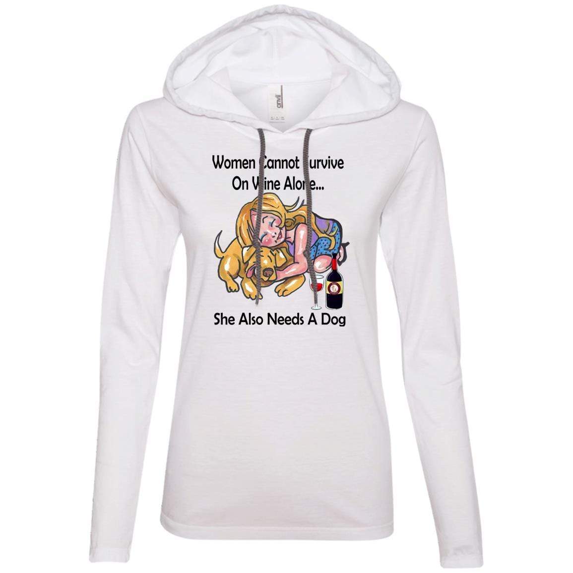 WineyBitches.co Women's Funny Wine Lover T-Shirt & Hoodie - Black Lettering Long Sleeve Top for Casual Wear, Girls Night Out & Wine Tasting Events