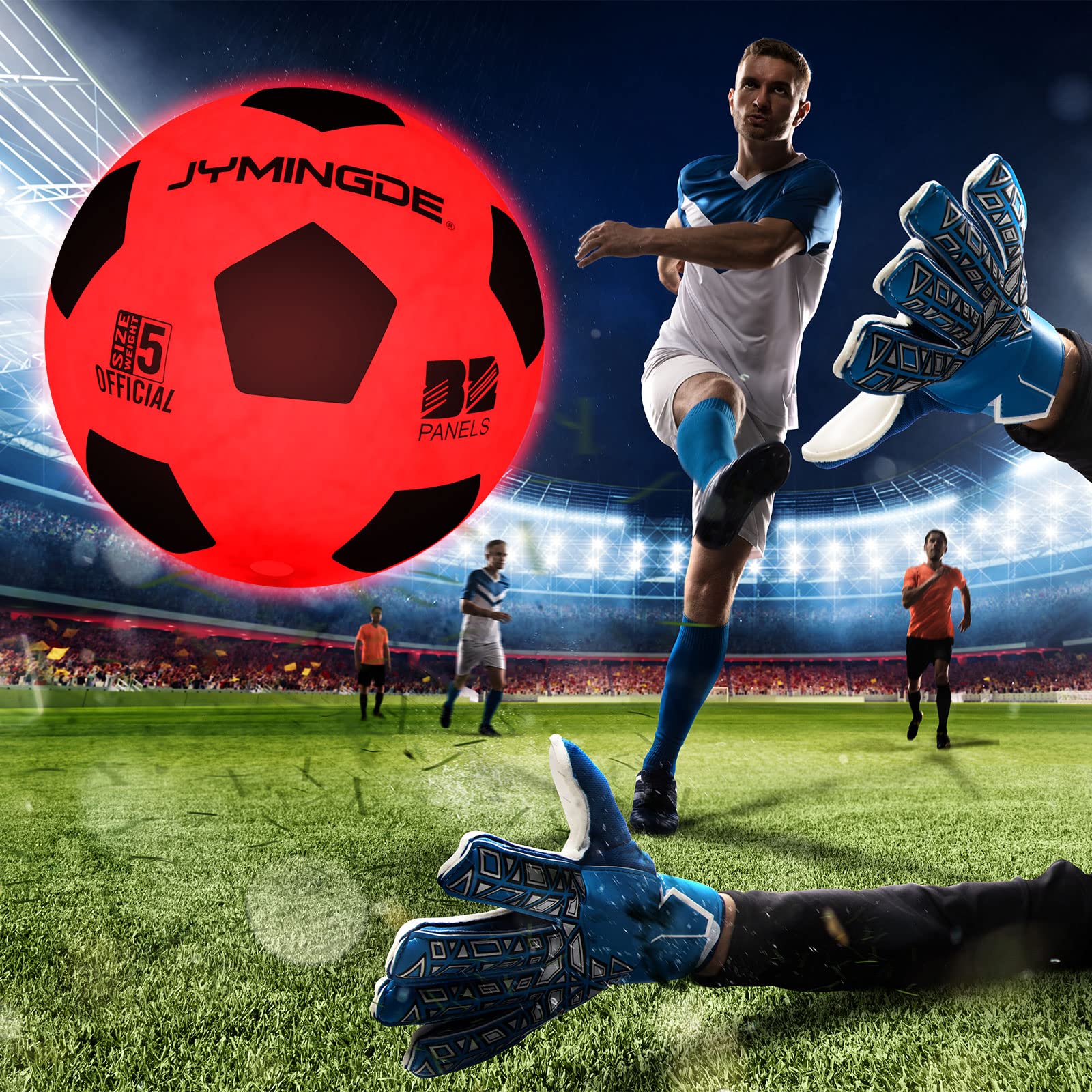 LED Glow in The Dark Basketball & Soccer Ball Set with Pump - Light Up Sports Balls for Men & Women - Perfect for Outdoor, Indoor, Night Games & Training - Fun Party & Backyard Activity Supplies