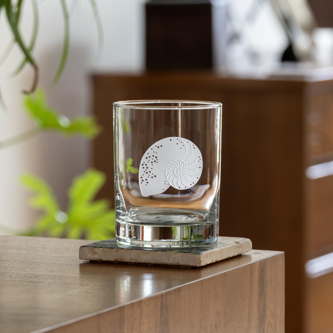 Premium Nautilus 13oz Double Old Fashioned Whiskey Glasses Set of 4 - Heavy Base Cocktail Glasses for Bourbon, Scotch & Whiskey Tasting - Perfect for Home Bars, Parties & Gifts
