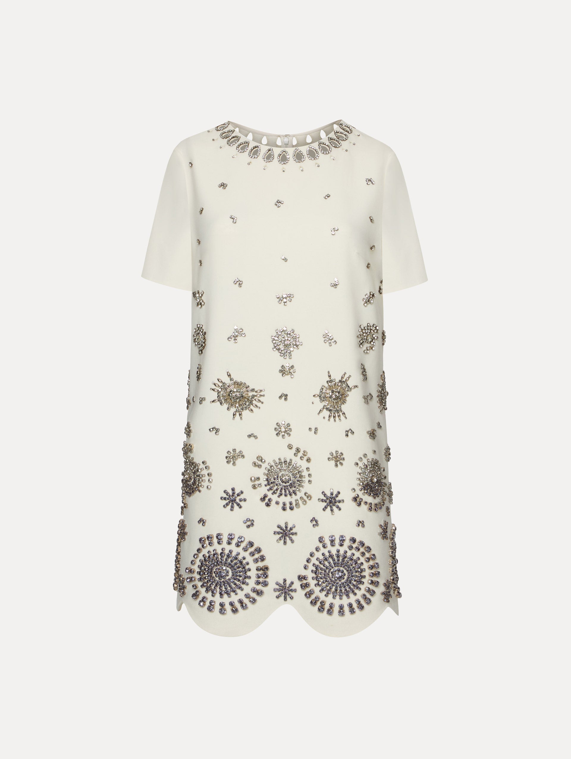 Elegant Crystal Medallion Shift Dress for Women - Perfect for Parties, Weddings & Special Occasions