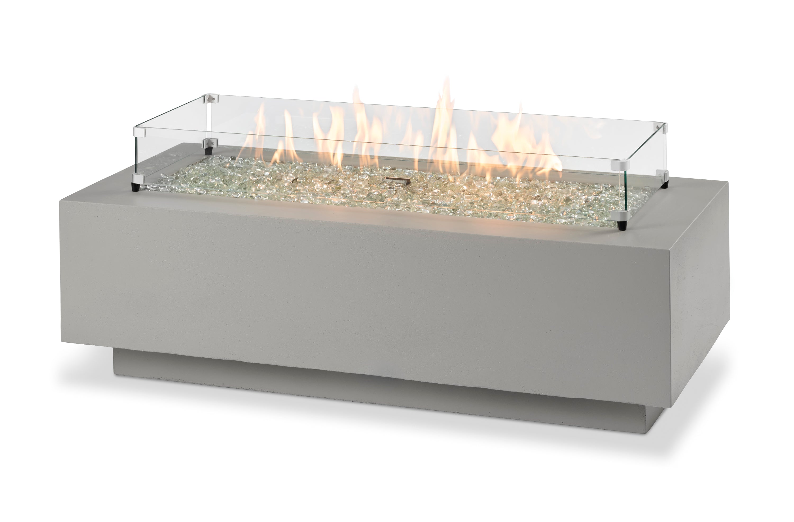 Outdoor GreatRoom Company Cove 54 Inch Natural Grey Linear Gas Fire Pit Table with 42 Inch Crystal Fire Burner - Perfect for Patio, Backyard, and Outdoor Living Spaces