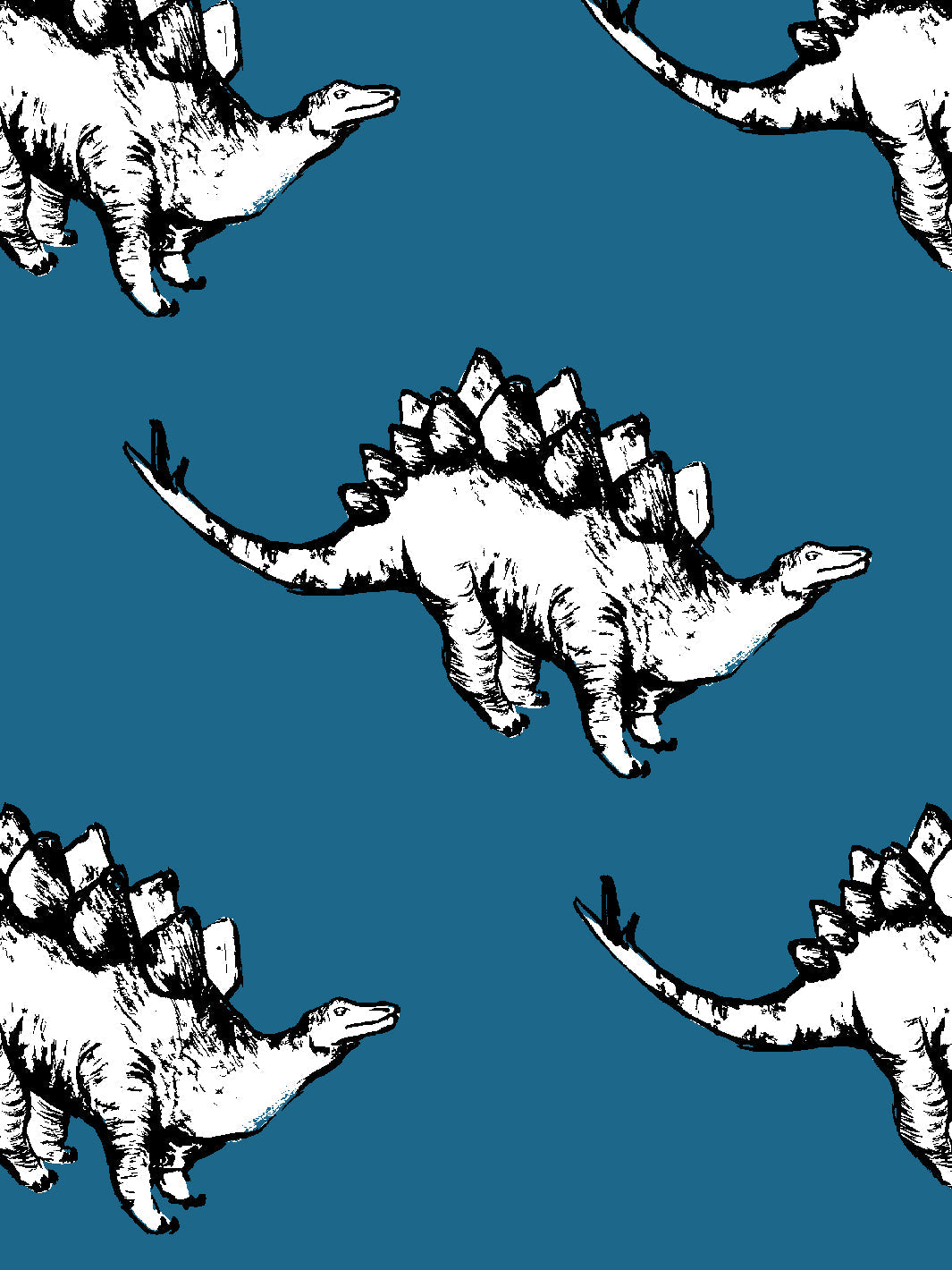 Dinos Wallpaper by Tea Collection - Cadet Blue Dinosaur-Themed Kids Room Decor | Perfect for Nursery, Bedroom & Playroom
