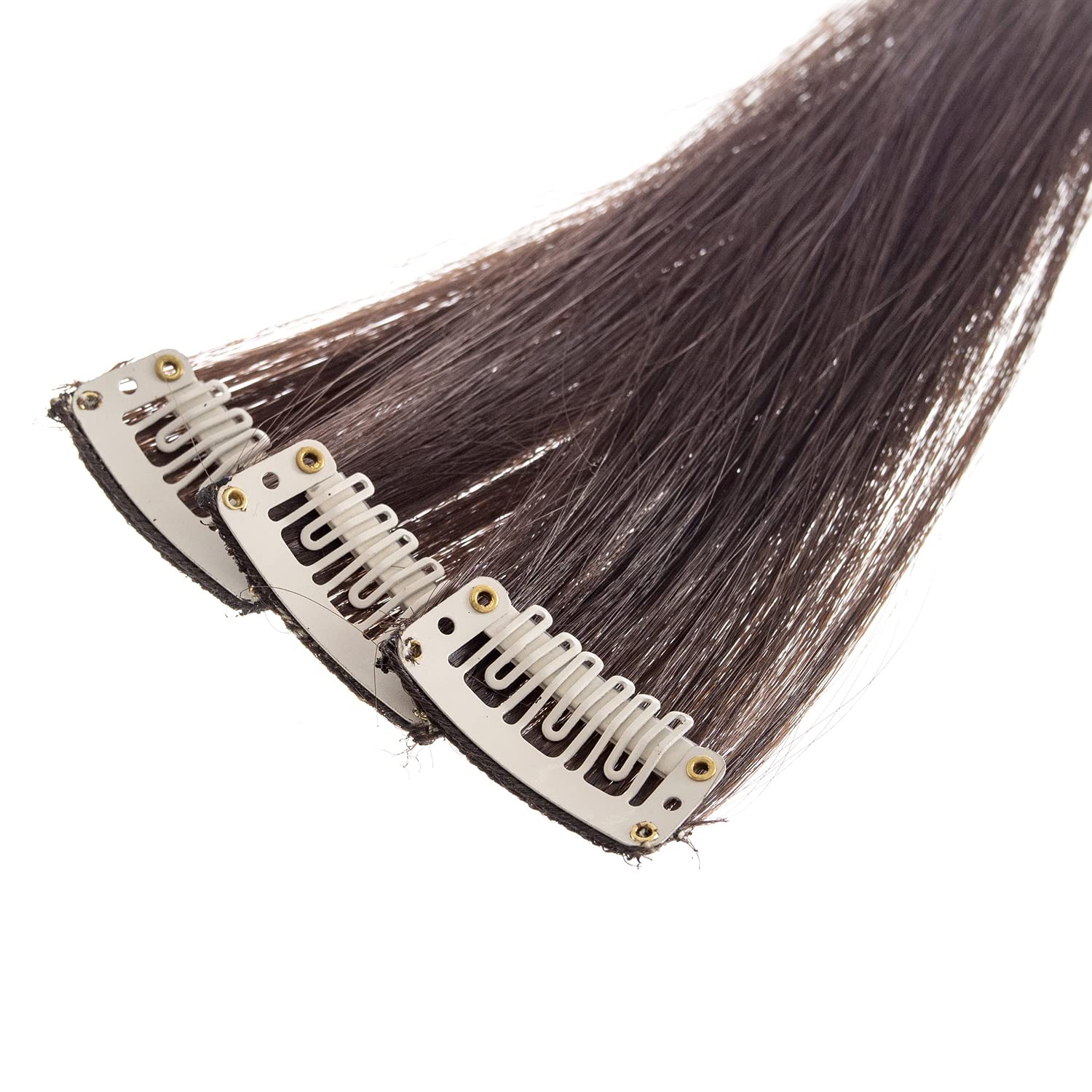 SWACC 12-Piece Straight Clip-In Hair Extensions - Dark Brown Synthetic Hair Highlights for Parties & Cosplay | Perfect for Halloween, Costume Events & Styling Transformations