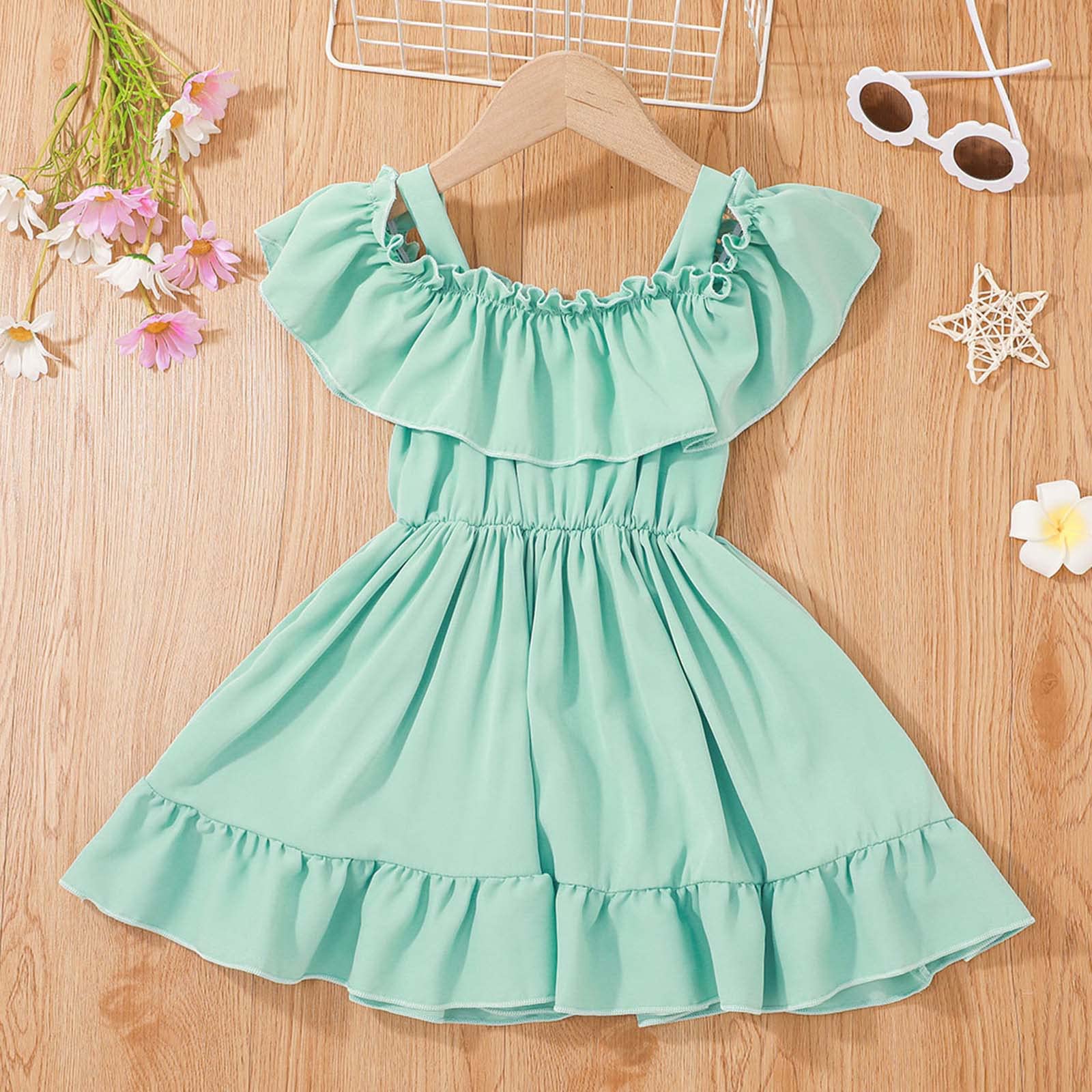 Princess Party Dress for Toddler Girls - Summer White Off-Shoulder Baby Dress | Perfect for Birthday Parties, Photo Shoots & Special Occasions