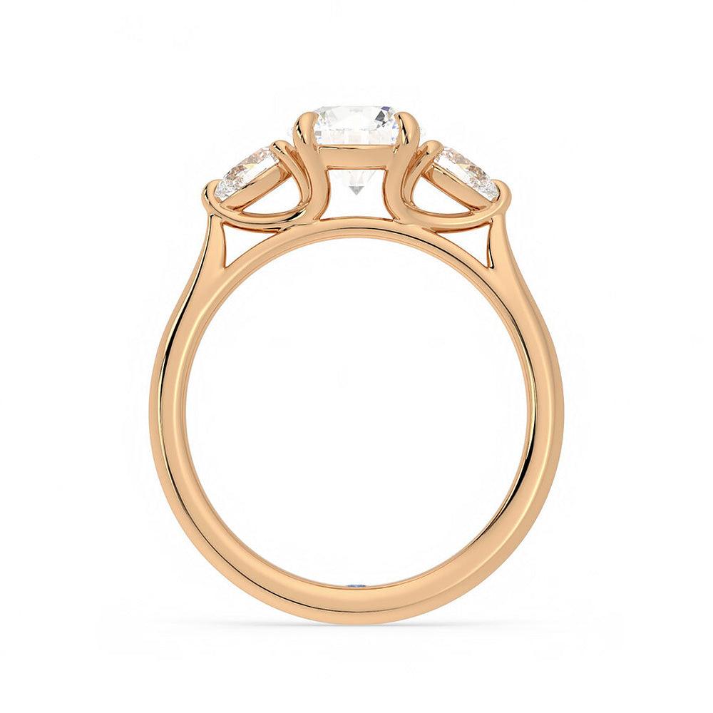 Exquisite Round Cut Three Stone Moissanite Engagement Ring with Hidden Anniversary Accent - Perfect for Proposals, Weddings & Anniversary Gifts