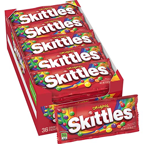 Skittles Original Chewy Candy Bulk Pack - 36 Count (36 Bags) | Fruity Flavor Variety | Perfect for Parties, Halloween, Office Snacks & Movie Nights