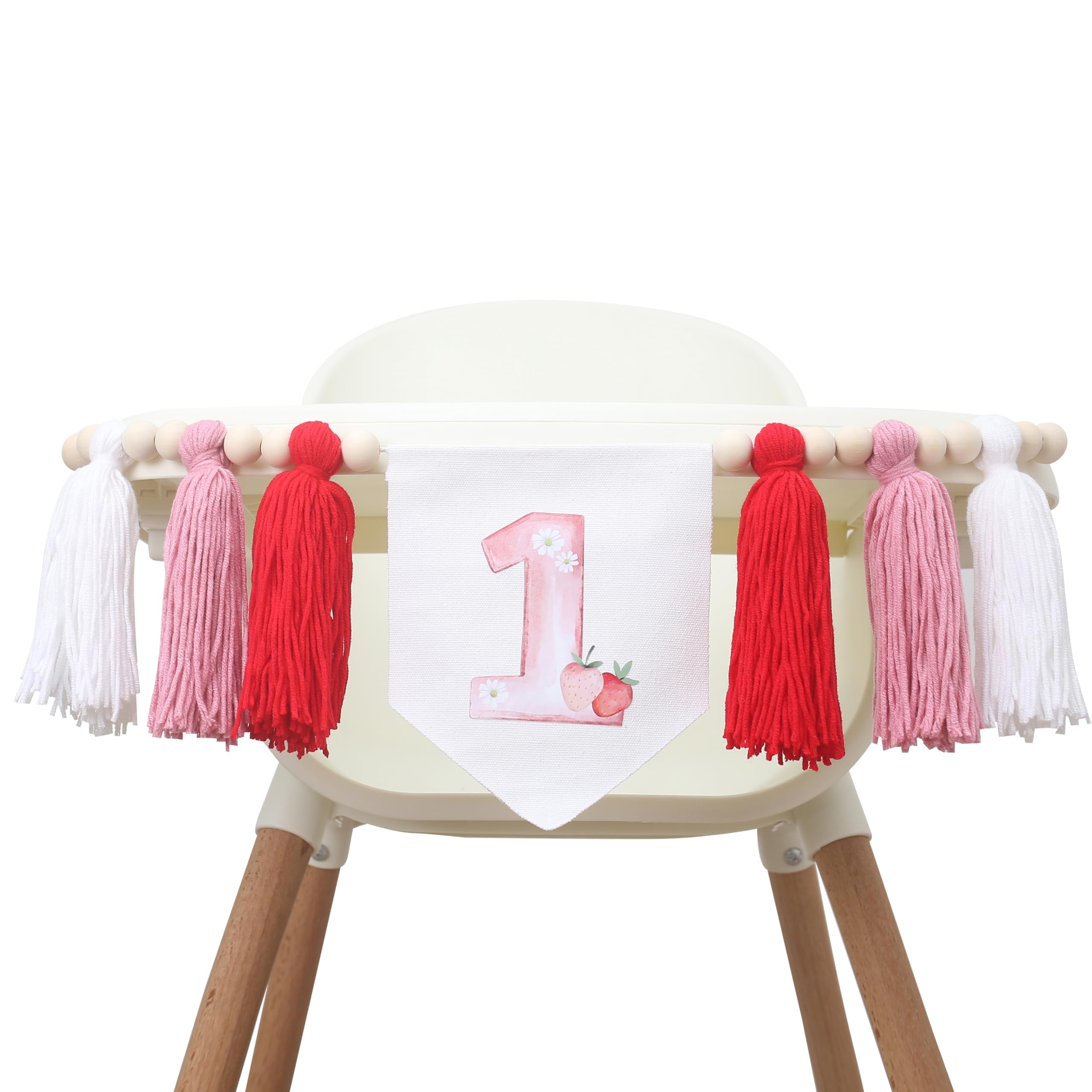 Strawberry First Birthday High Chair Banner - Sweet One Berry Themed Party Decor for Girls, Baby Shower & 1st Birthday Celebration - Perfect for Highchair Decorations, Photoshoots & Milestone Parties