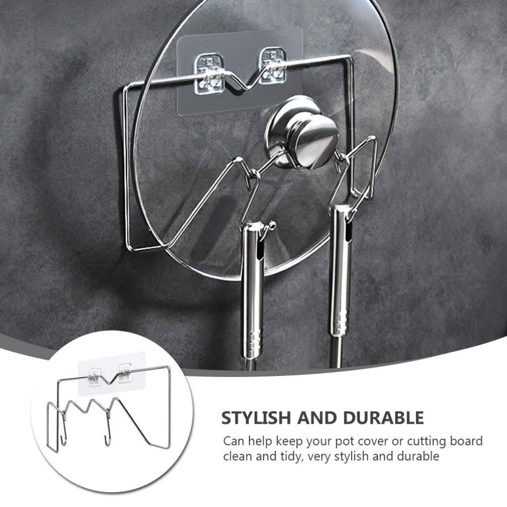 1PC No Punching Hanging Kitchen Organizer - Pot Cover Rack, Cutting Board Holder, Space-Saving Storage Stand for Pots, Pans & Utensils - Perfect for Small Kitchens & Apartment Living