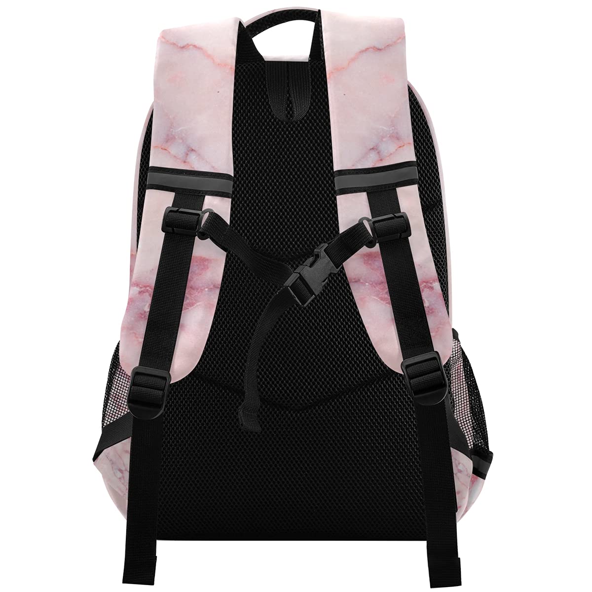 Pink Marble Laptop Backpack with Chest Strap - Durable School & Travel Backpack for Boys & Girls - Perfect for Hiking, College & Daily Use