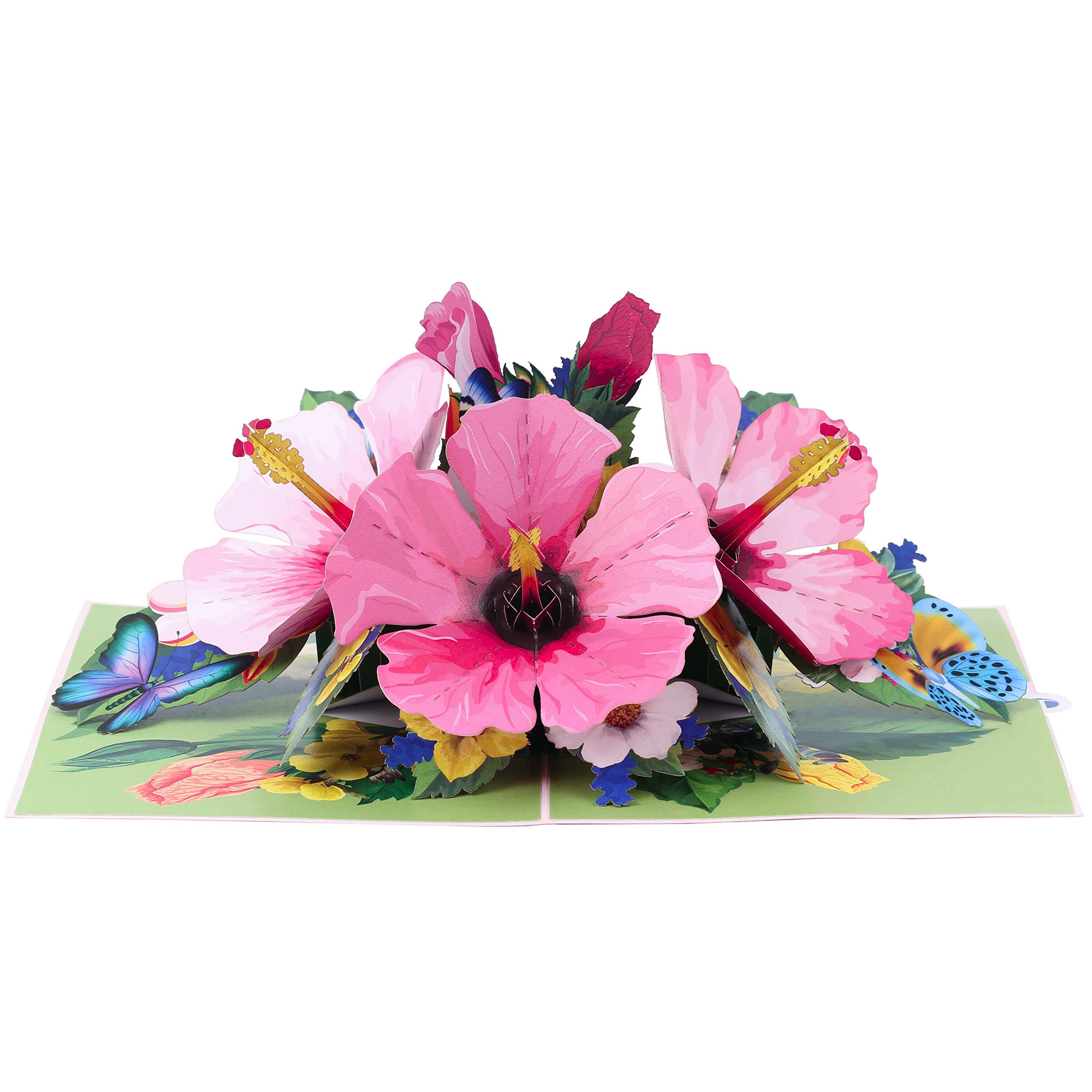 TRUANCE Hibiscus Flower Pop Up Greeting Card - Perfect for Mother's Day, Father's Day, Anniversary & Birthday - Beautiful 3D Floral Card for Special Occasions