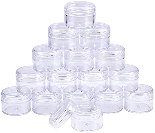 24pcs Unbreakable Plastic Cosmetic Containers with Clear Lids - 15g Transparent Jars for Creams, Lip Balm, Body Butter, Essential Oils & Makeup | Travel-Friendly, DIY Beauty Storage & Salon Organizer