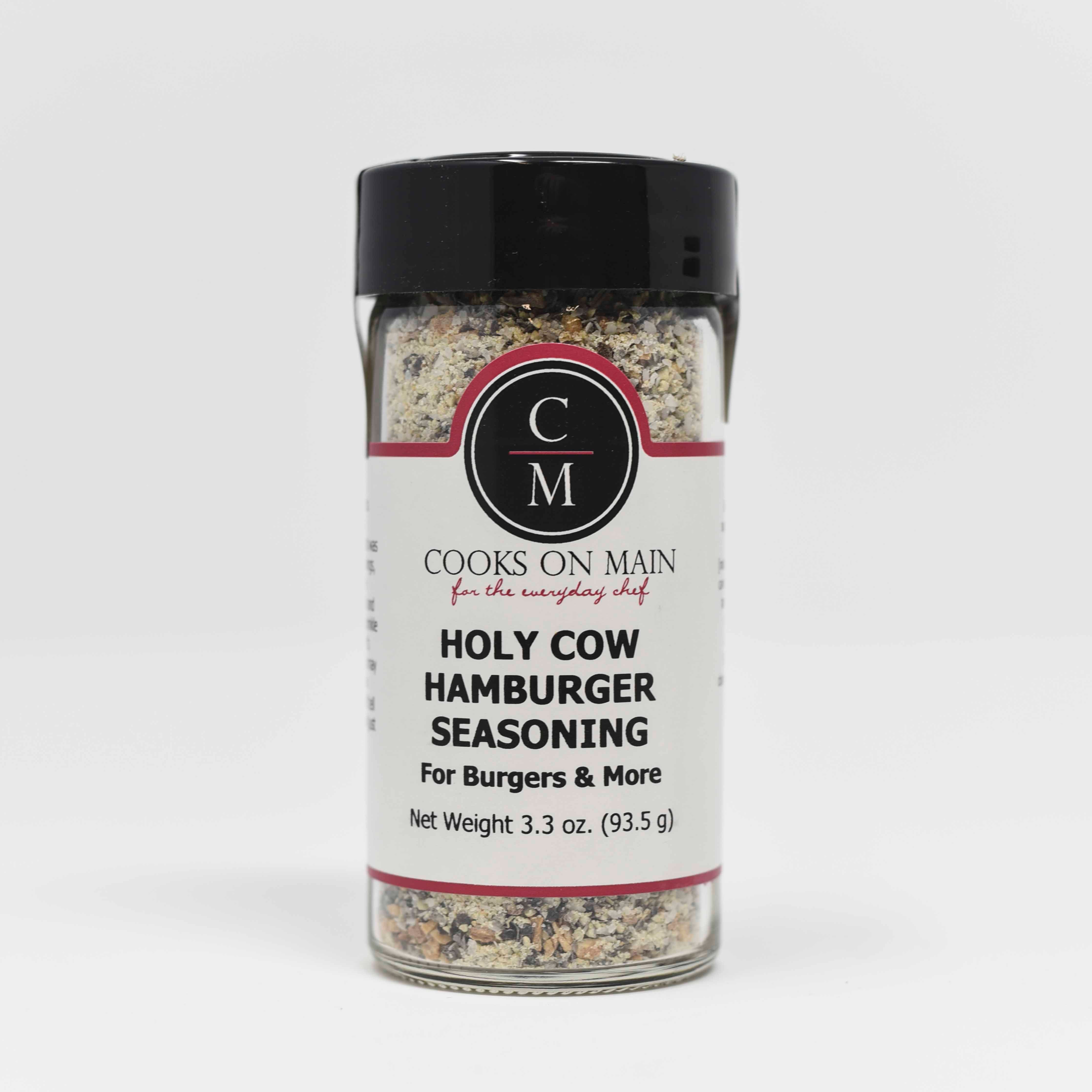 Holy Cow Premium Hamburger Seasoning - All Natural Beef & Burger Spice Blend for Grilling, BBQ & Homemade Burgers | Perfect for Backyard Cookouts & Family Gatherings