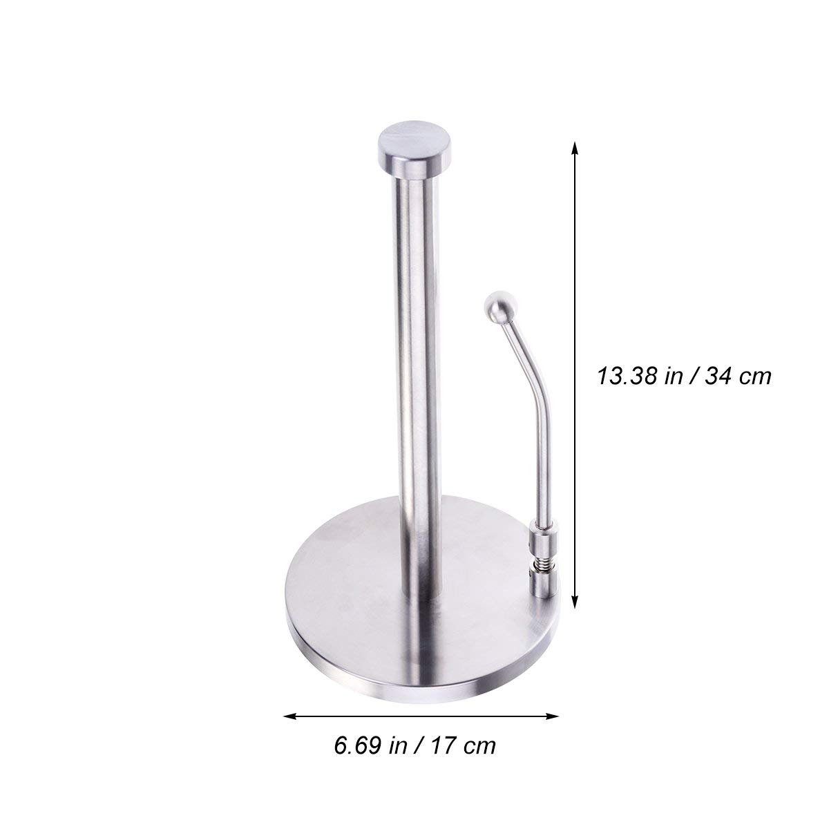 Stainless Steel Paper Towel Holder Stand - Modern Countertop Napkin & Plastic Wrap Organizer for Kitchen, Bathroom, and Office Storage