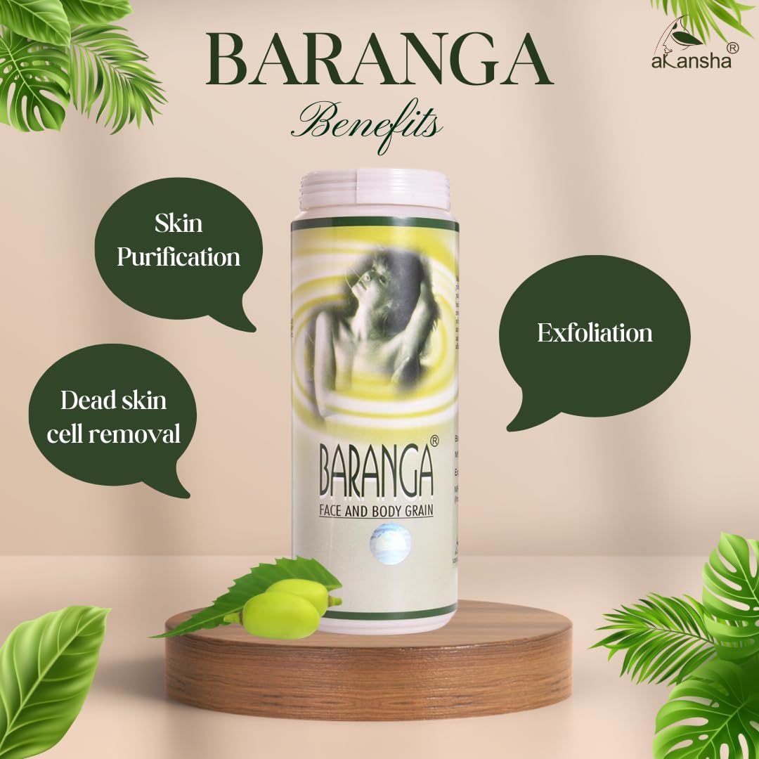 AKANSHA Baranga Ayurvedic Face and Body Scrub - 100g Natural Exfoliator for Glowing Skin | Perfect for Daily Skincare Routine & Spa Treatments