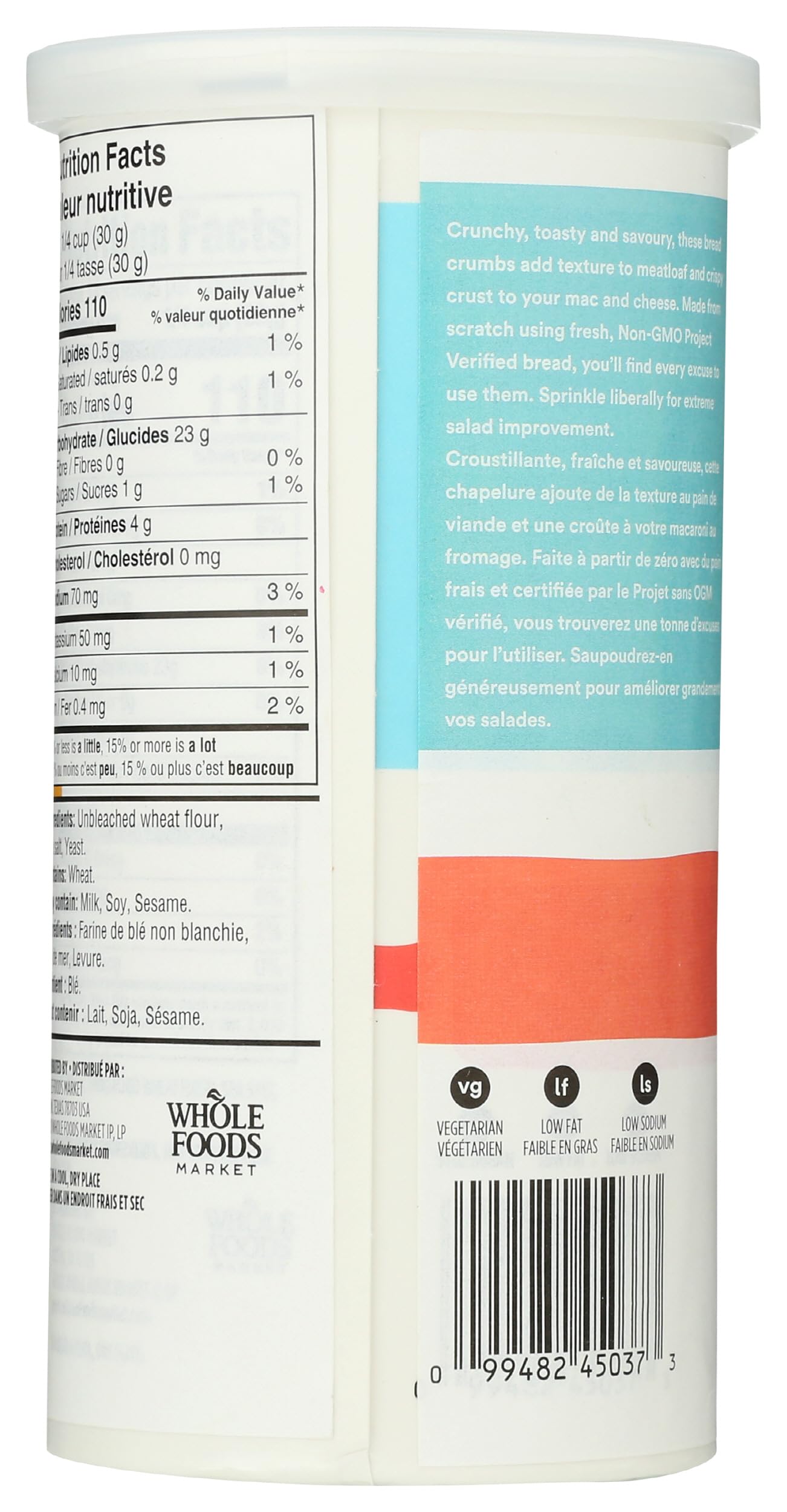 365 by Whole Foods Market Organic Bread Crumbs, 15oz | Gluten-Free Panko Style | Perfect for Breaded Chicken, Meatballs & Baking | Whole Food Plant-Based Pantry Staple