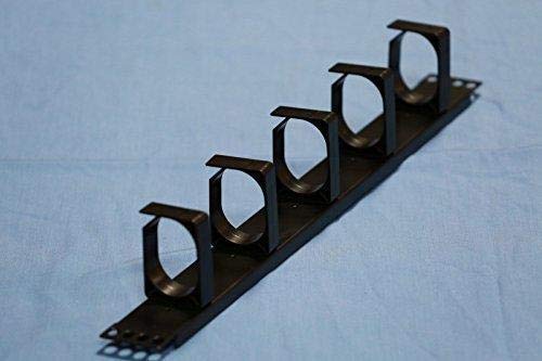 1U Horizontal Rack Mount Cable Management Panel with 5 D-Rings - Server Rack Cable Organizer for Network, Data Center & Home Office Use