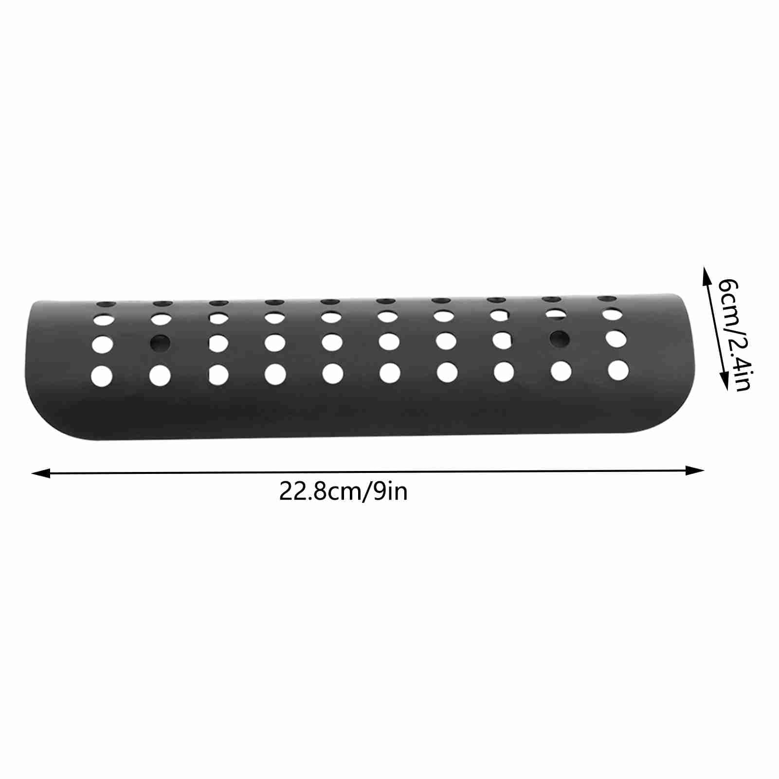 Motorcycle Exhaust Heat Cover for Legs - 9x2.4in with Clamps (Black) - Riding Comfort Protection