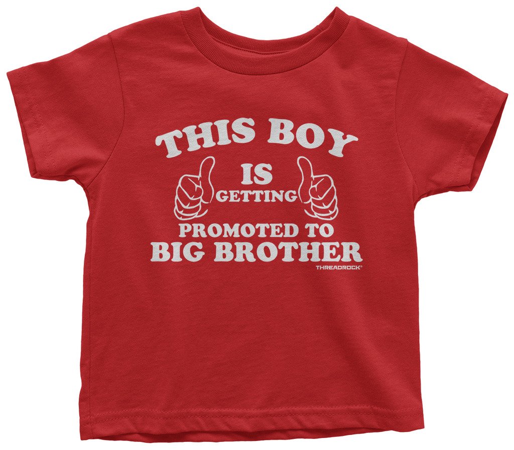 Threadrock Little Boys' 'This Boy is Getting Promoted to Big Brother' T-Shirt - Cute Sibling Announcement Tee for Toddler Boys - Perfect for Gender Reveals, Baby Showers & Big Brother Gifts