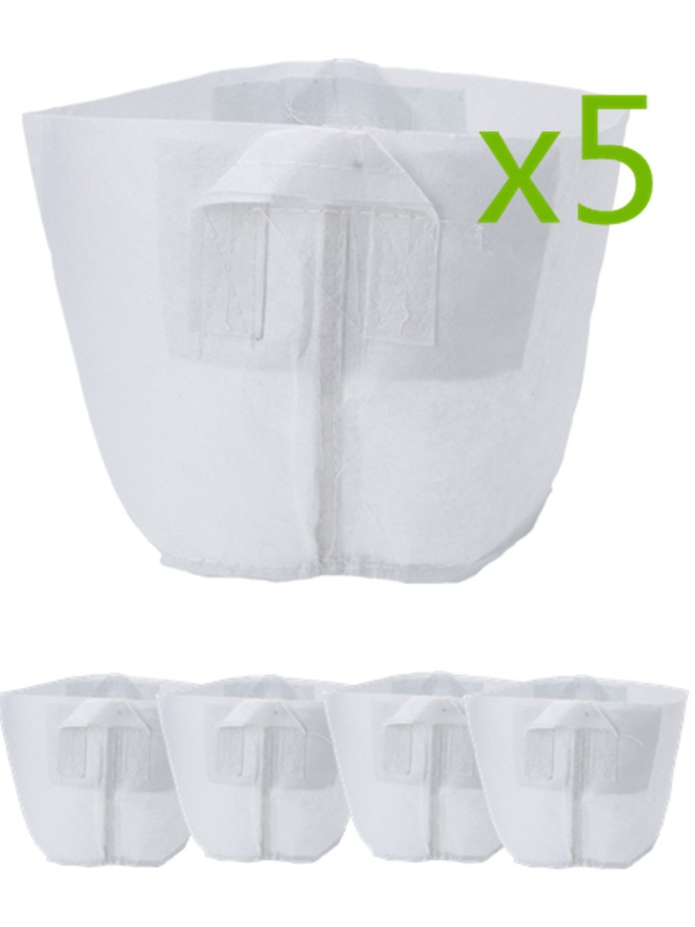 BecauseOf 5-Pack 6 Gallon Non-Woven Fabric Grow Bags with Handles - Durable Plant Pots for Vegetables, Flowers & Herbs - Ideal for Indoor/Outdoor Gardening, Balcony & Patio Planting