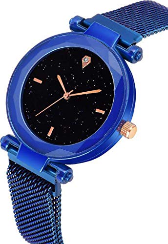 Acnos® Premium 4-Point Blue & Red Magnetic Analog Metal Strap Watches for Women & Girls - Pack of 2 (P-170-210) | Trendy Fashion Accessory for Casual Wear, Office & Special Occasions