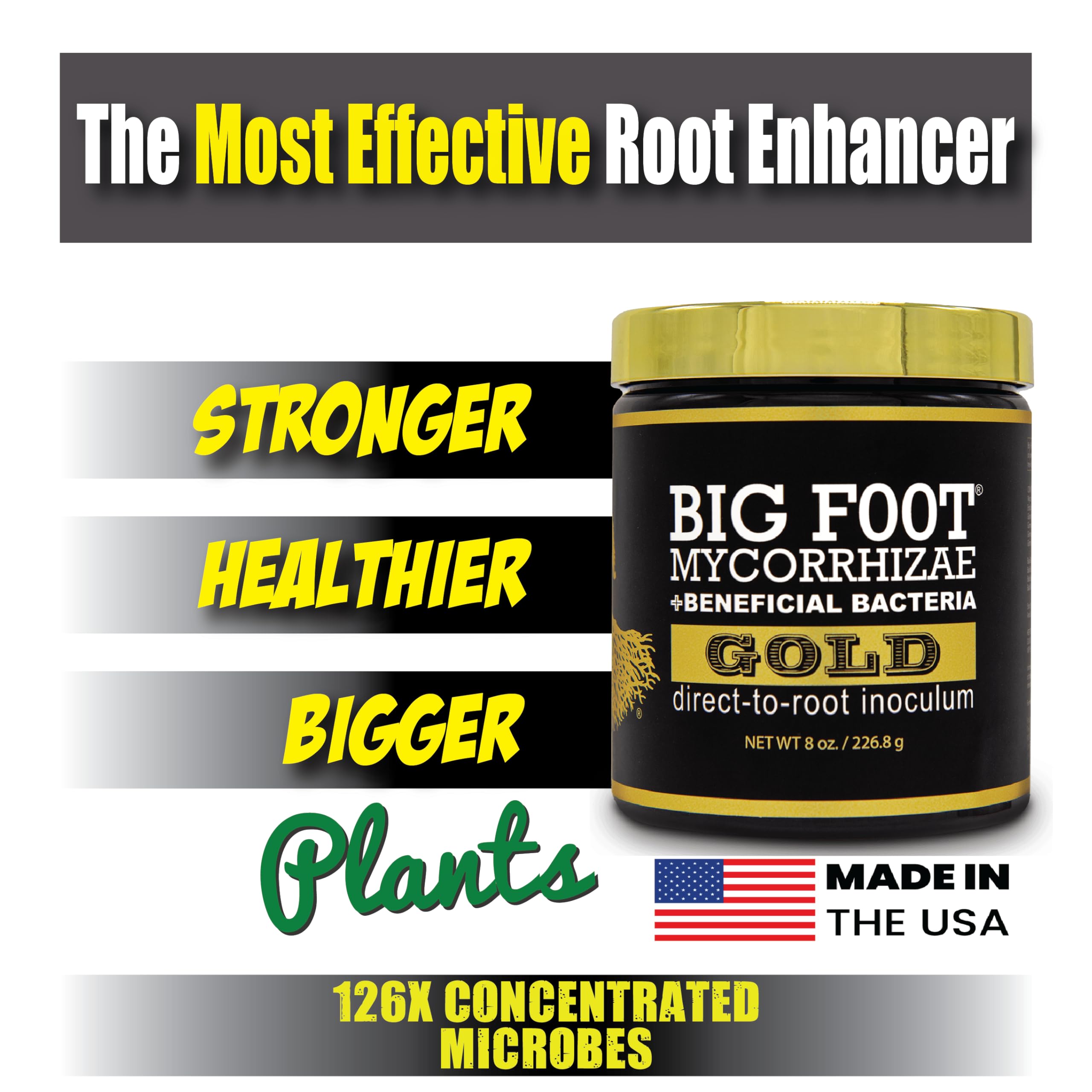 Big Foot Mycorrhizal Fungi - 32oz Organic Root Booster for Plants with Beneficial Microbes | Enhances Root Growth for Transplanting, Hydroponics & Soil Gardening | Ideal for Vegetables, Flowers & Houseplants