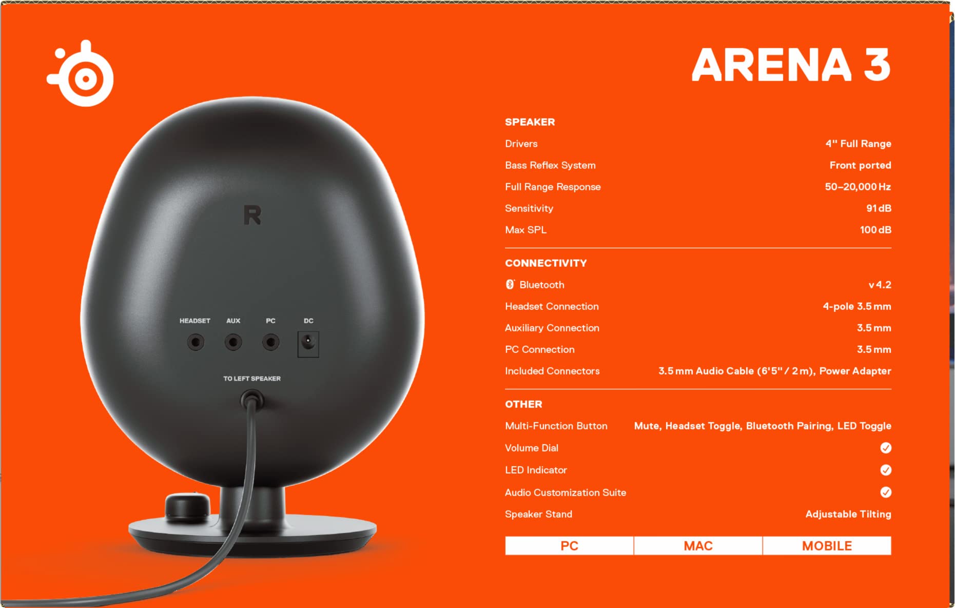 SteelSeries Arena 3 2.0 Gaming Speakers - 4