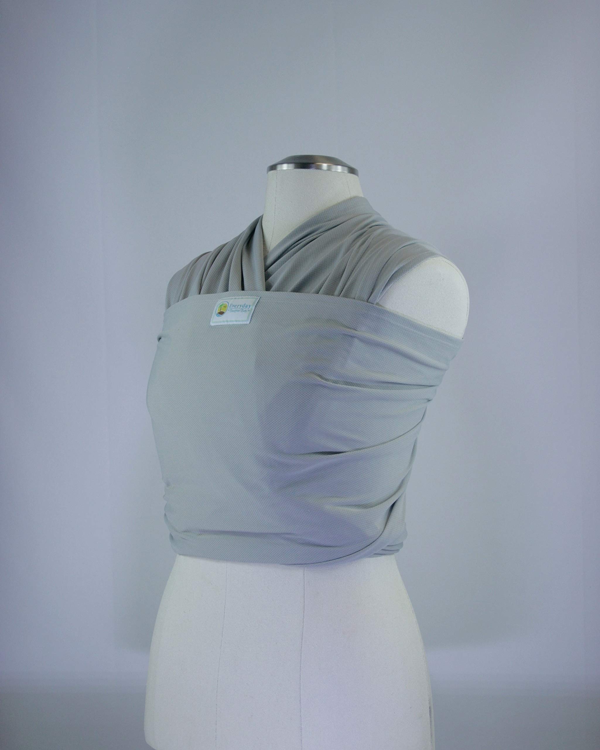 Beachfront Baby Everyday Wrap Baby Carrier - Boardwalk Gray, One Size | Made with Repreve Recycled Water Bottles | Water-Friendly & Moisture-Wicking | Perfect for Newborns, Infants & Toddlers | Ideal for Walks, Shopping & Travel