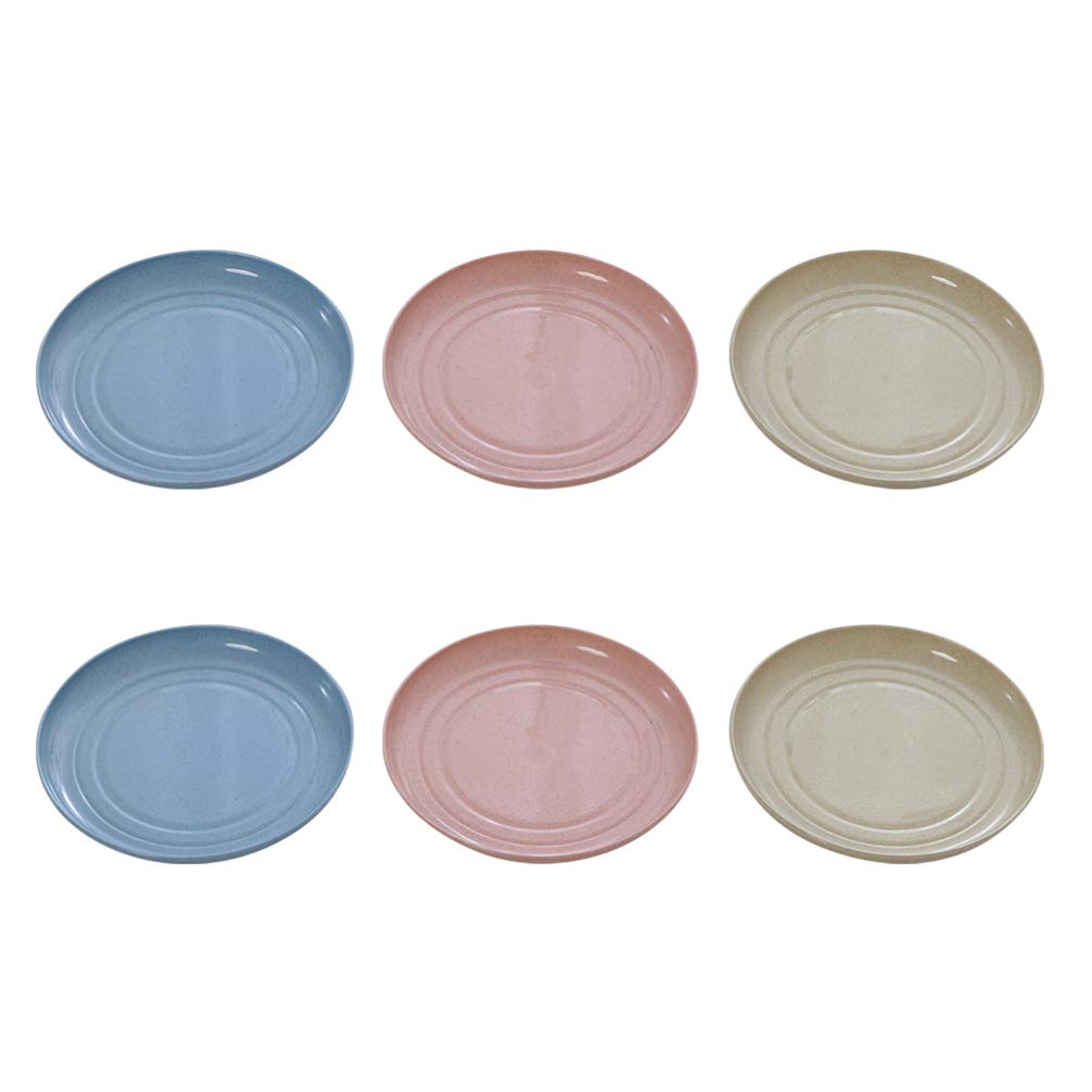Eco-Friendly Wheat Straw Dinner Plates - 6pcs Safe Tableware for Home & Parties