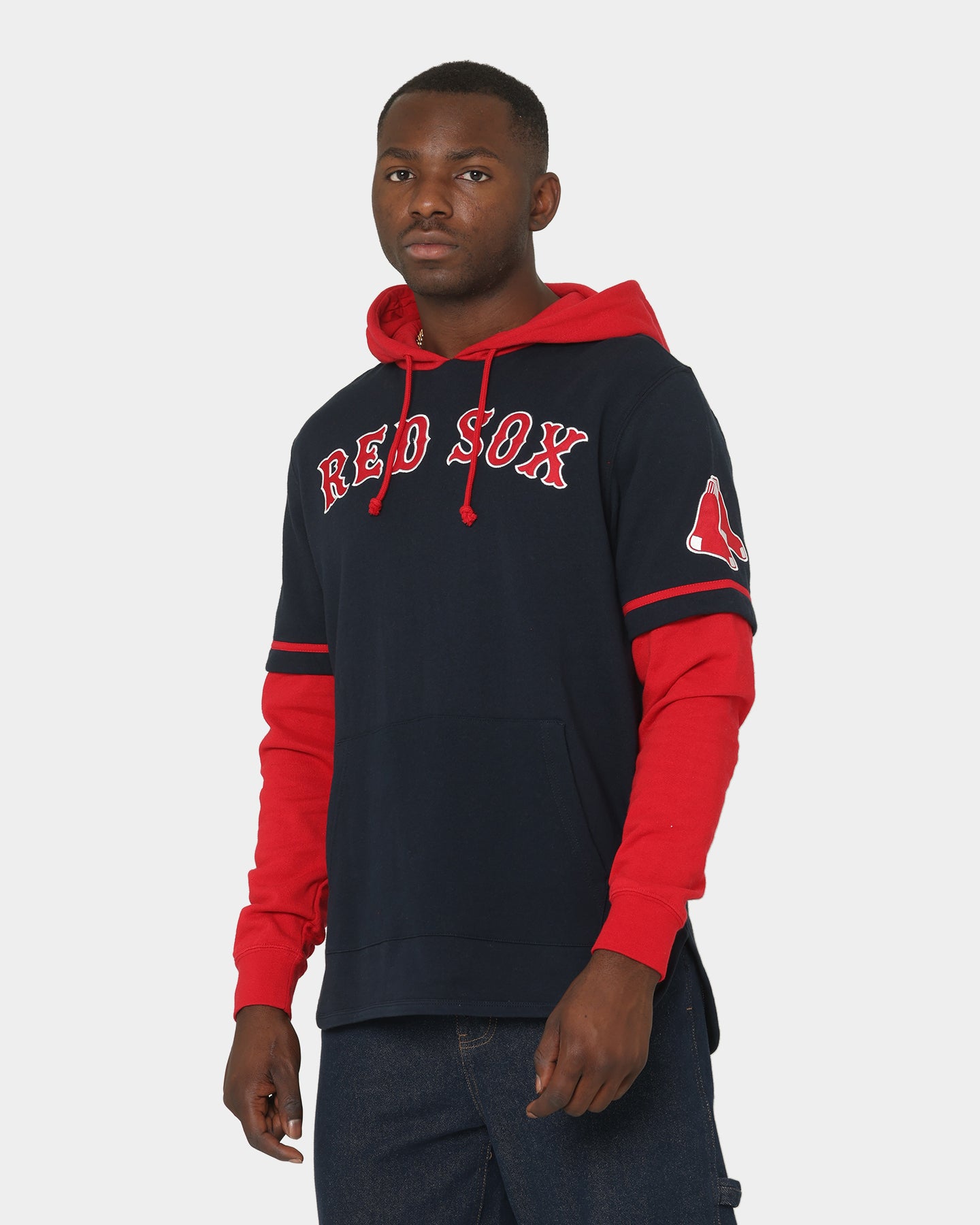 47 Brand Boston Red Sox Shortstop Hoodie for Men - Navy Blue Pullover Hooded Sweatshirt - Perfect for Baseball Games, Fall Outfits & Casual Wear