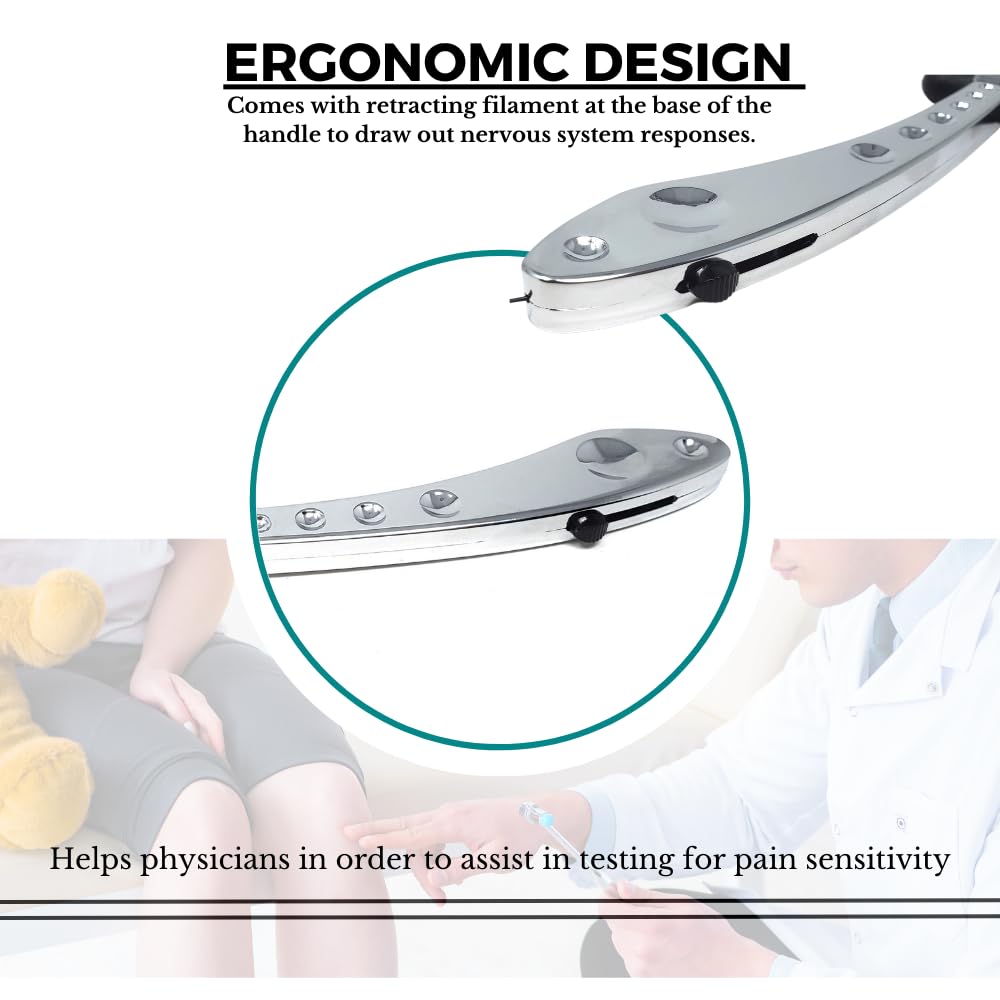 Stainless Steel Neurological Reflex Hammer - Ergonomic Percussion Medical Tool for Doctors, Nurses & EMS Professionals | Ideal for Physical Exams, Neurological Testing & Medical Student Training