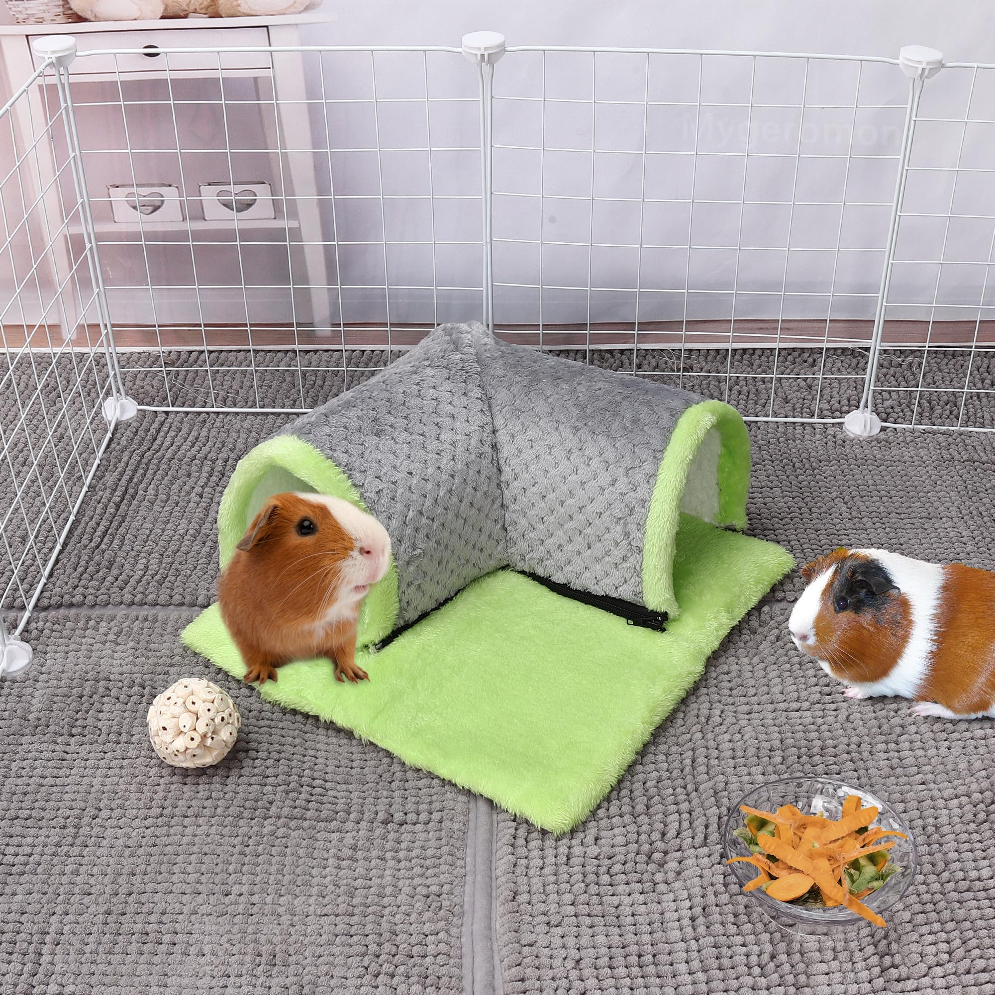 Washable Fleece Guinea Pig Hideout Tunnel for Cage - Cozy Removable Small Animal Tube for Winter Warmth - Perfect for Hamsters, Rabbits & Pet Rodents