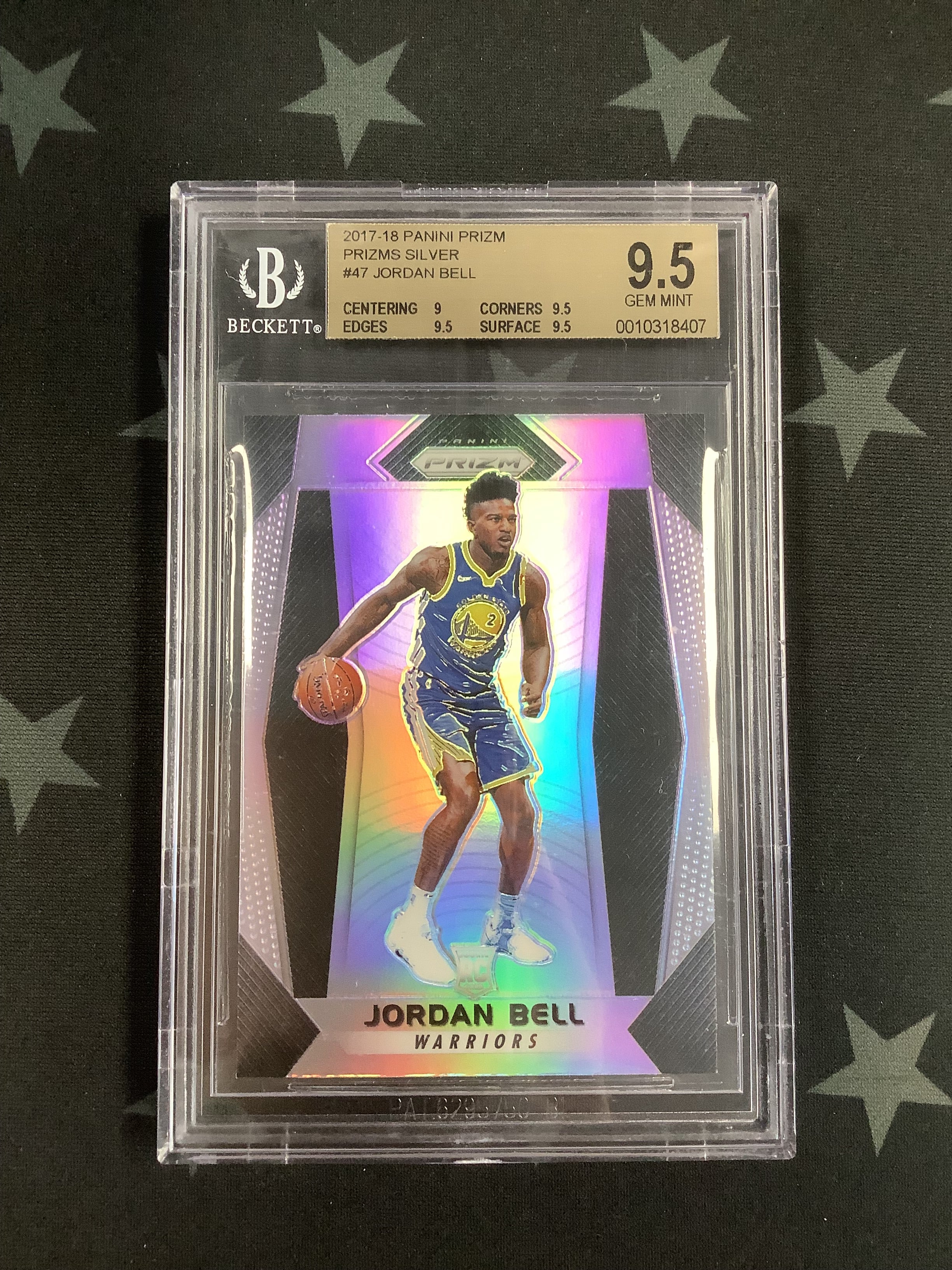 2017-18 Panini Prizm Basketball Silver Prizms Jordan Bell Rookie Card #47 - Beckett GEM MT 9.5 Graded - Perfect for NBA Collectors & Sports Memorabilia Enthusiasts
