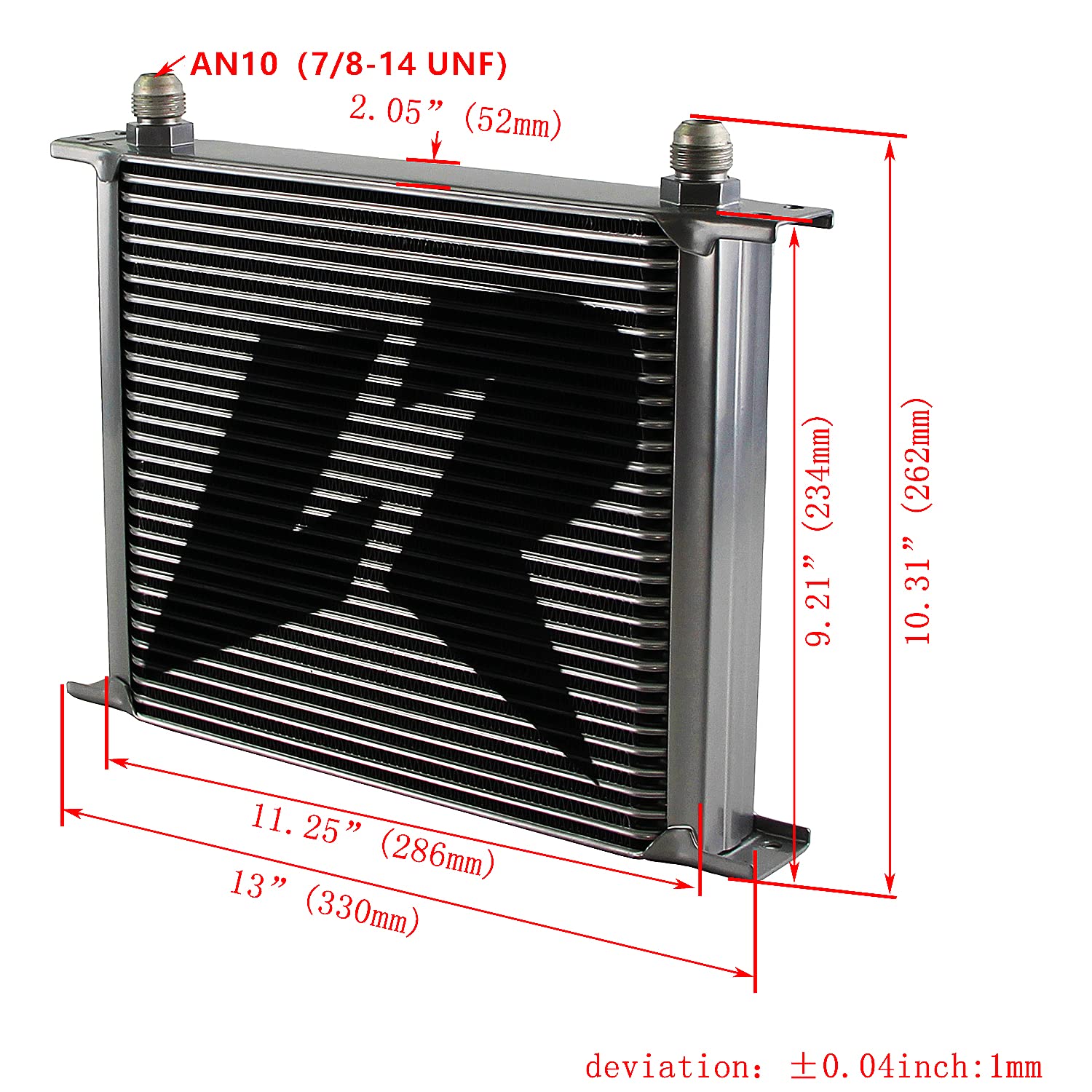 Universal AN10 30 Row Aluminum Oil Cooler Kit - Silver Engine & Transmission Adapter for High-Performance Cars, Trucks & Racing Vehicles - Perfect for Cooling System Upgrades & Performance Tuning