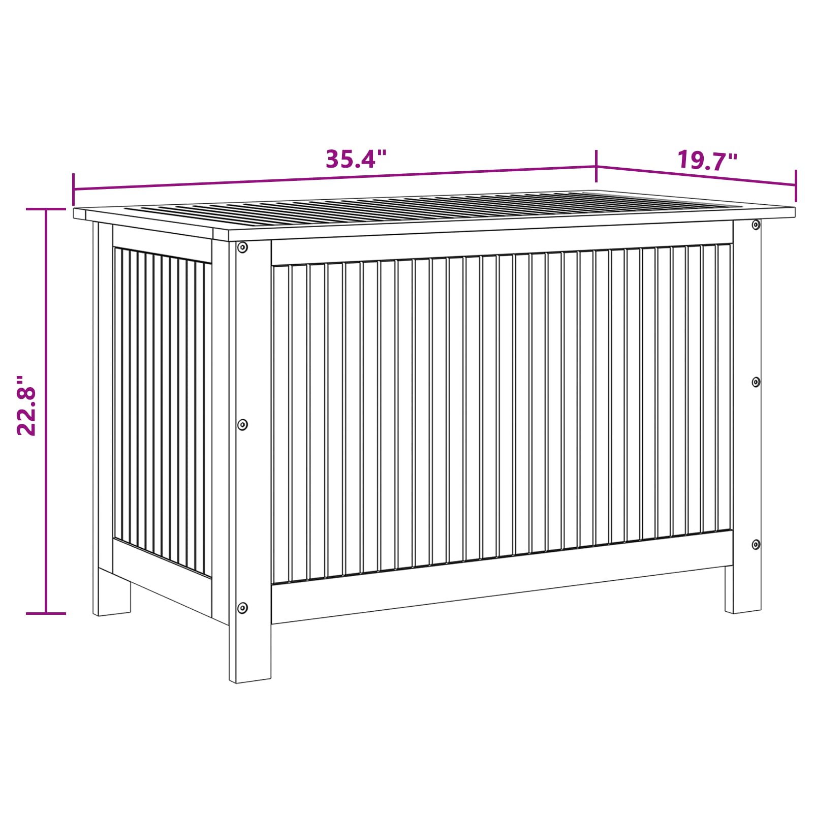 Outdoor Storage Box with Lid - 35.4