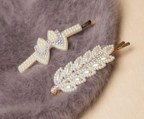 Korean Pearl Hair Clips for Women - Fashion Hair Accessories for Party & Wedding (3 Pack)