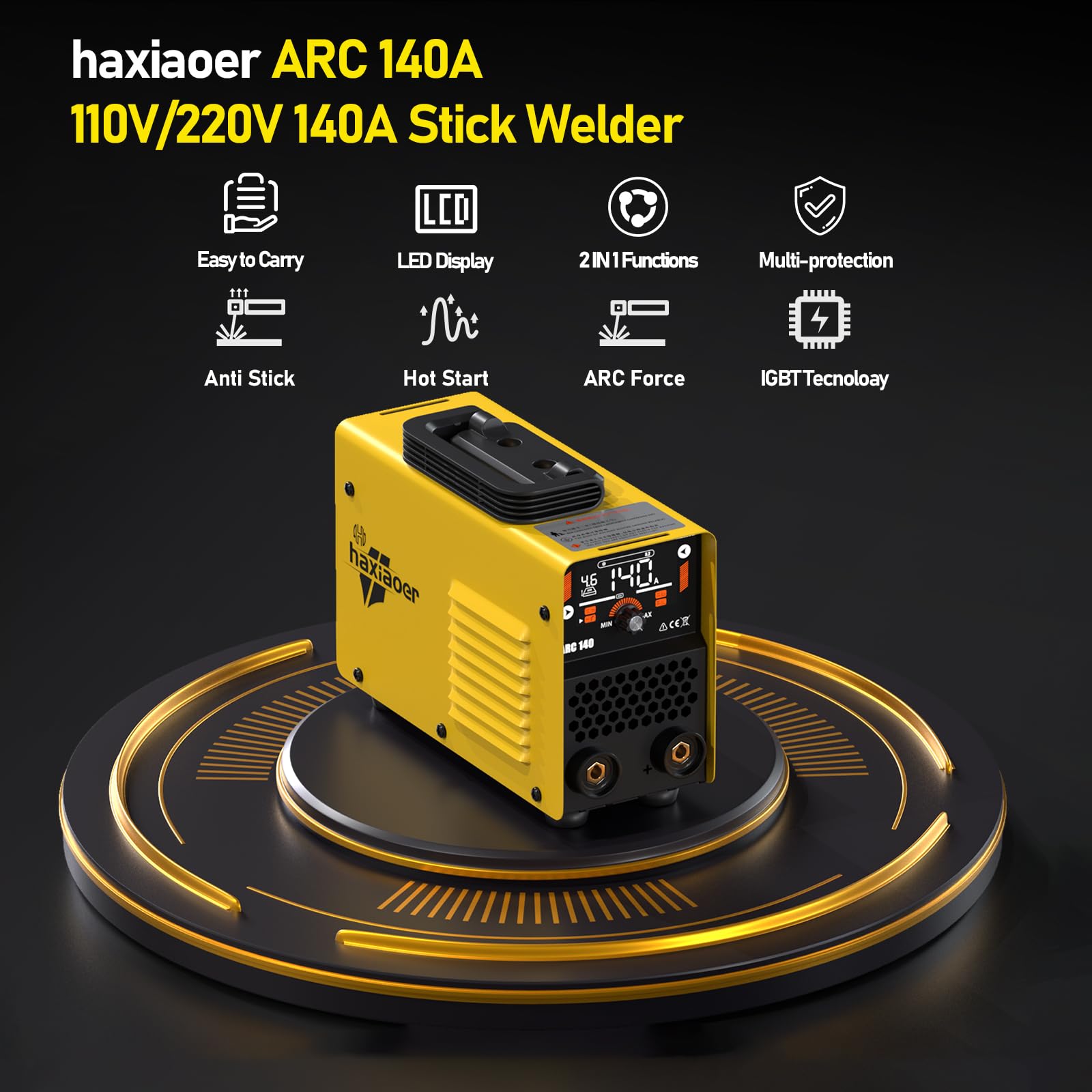 140A Stick Welder MMA/Lift TIG 2-in-1 IGBT Welding Machine - 110V/220V Portable Arc Welder with Digital Display, VRD, Hot Start & ARC Force - Ideal for Home DIY, Metal Repair & Construction Projects